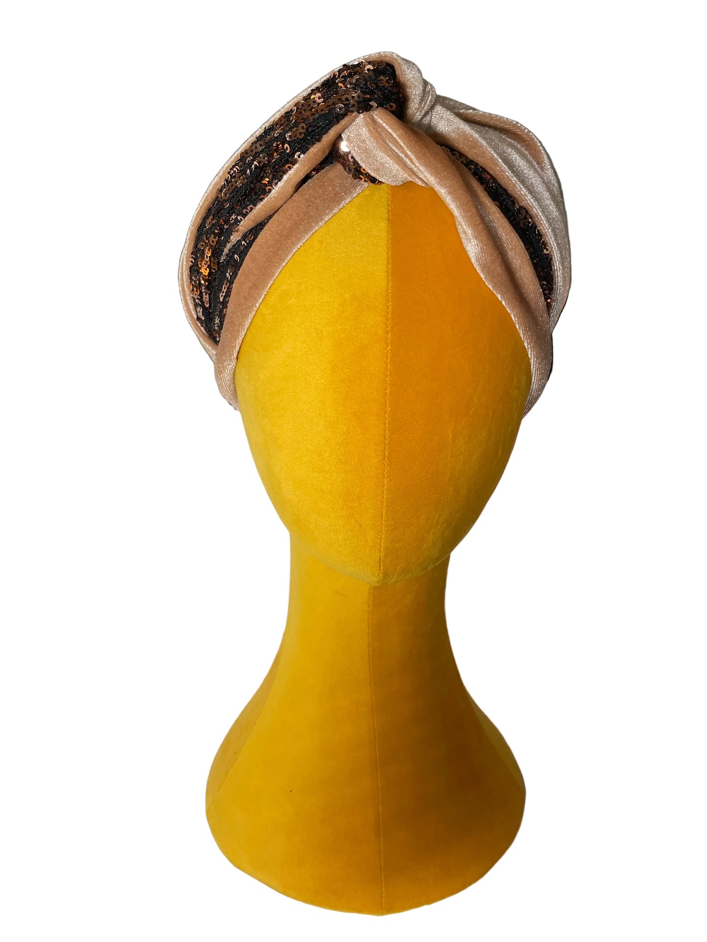 Nude/Bronze Sequin Head Wrap