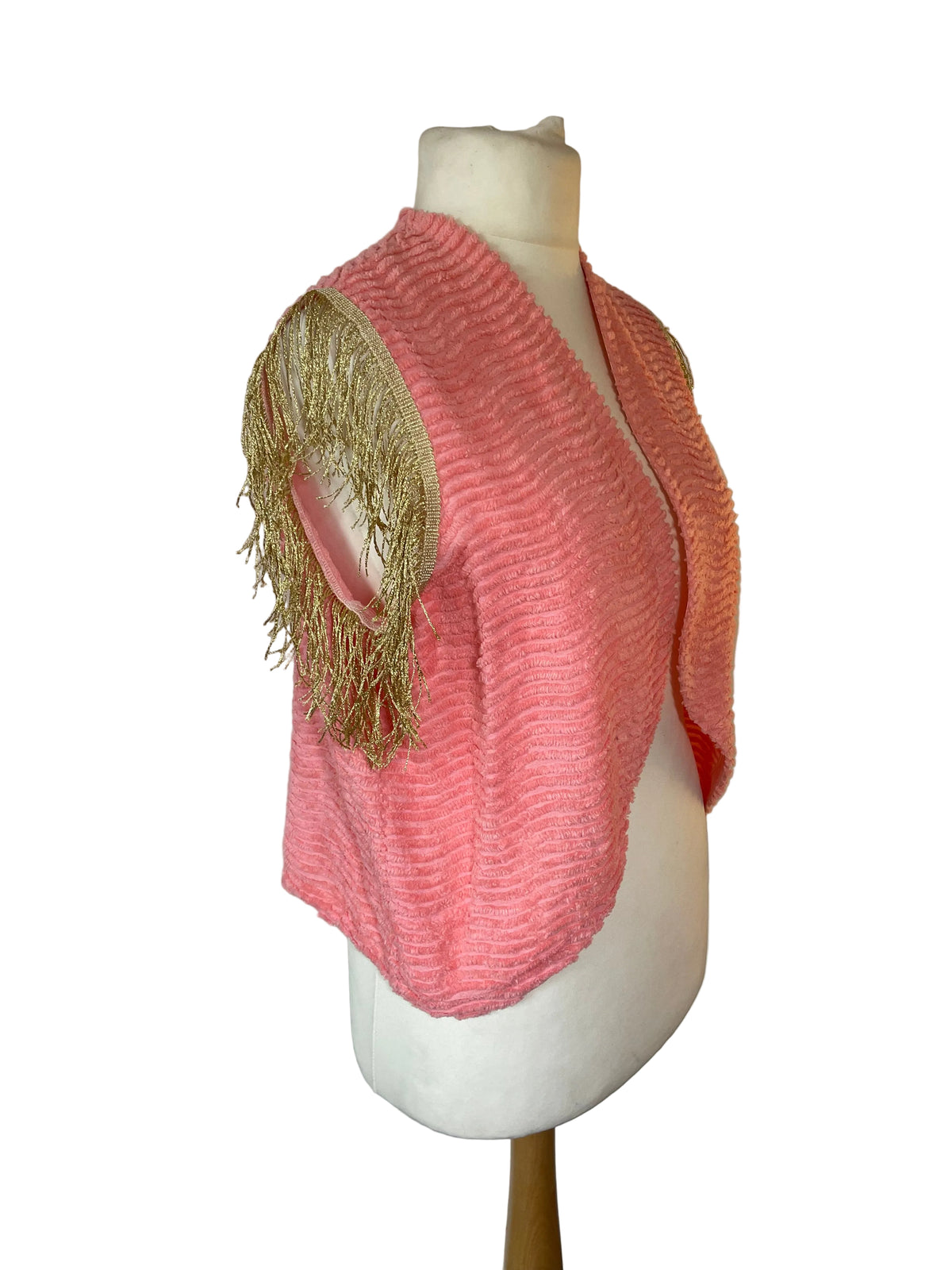Coral Pink Fringe Gilet