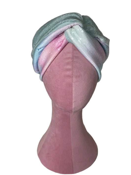 Pink/Blue Sequin Velvet Wrap