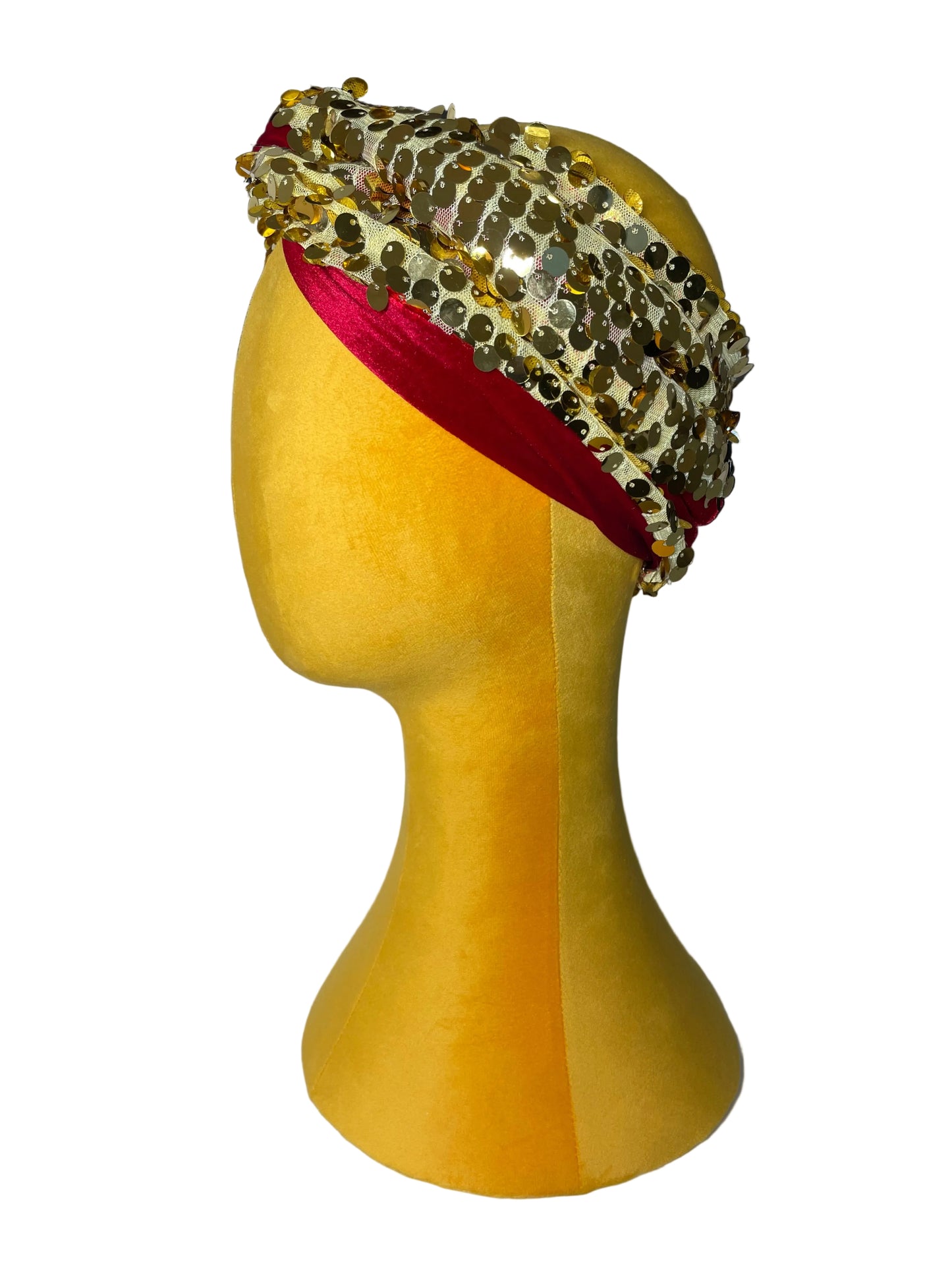 Red/Gold Sequin Head Wrap