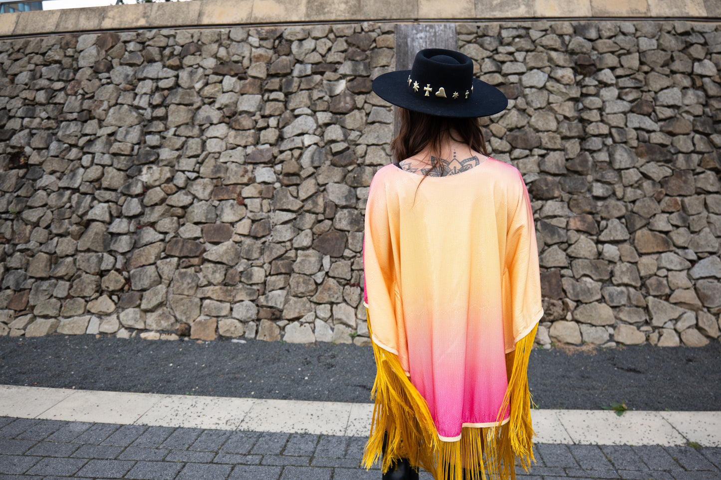 Pink/Yellow Ombre ‘Delilah’ Fringe Mini