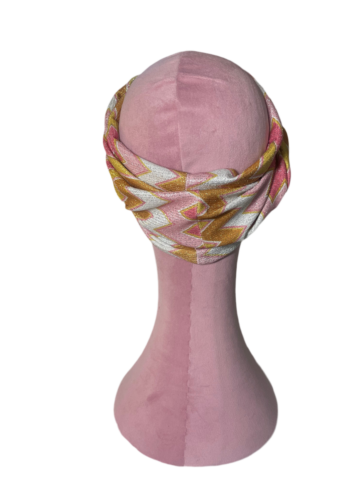 Chevron Metallic Pink/Gold Head Wrap
