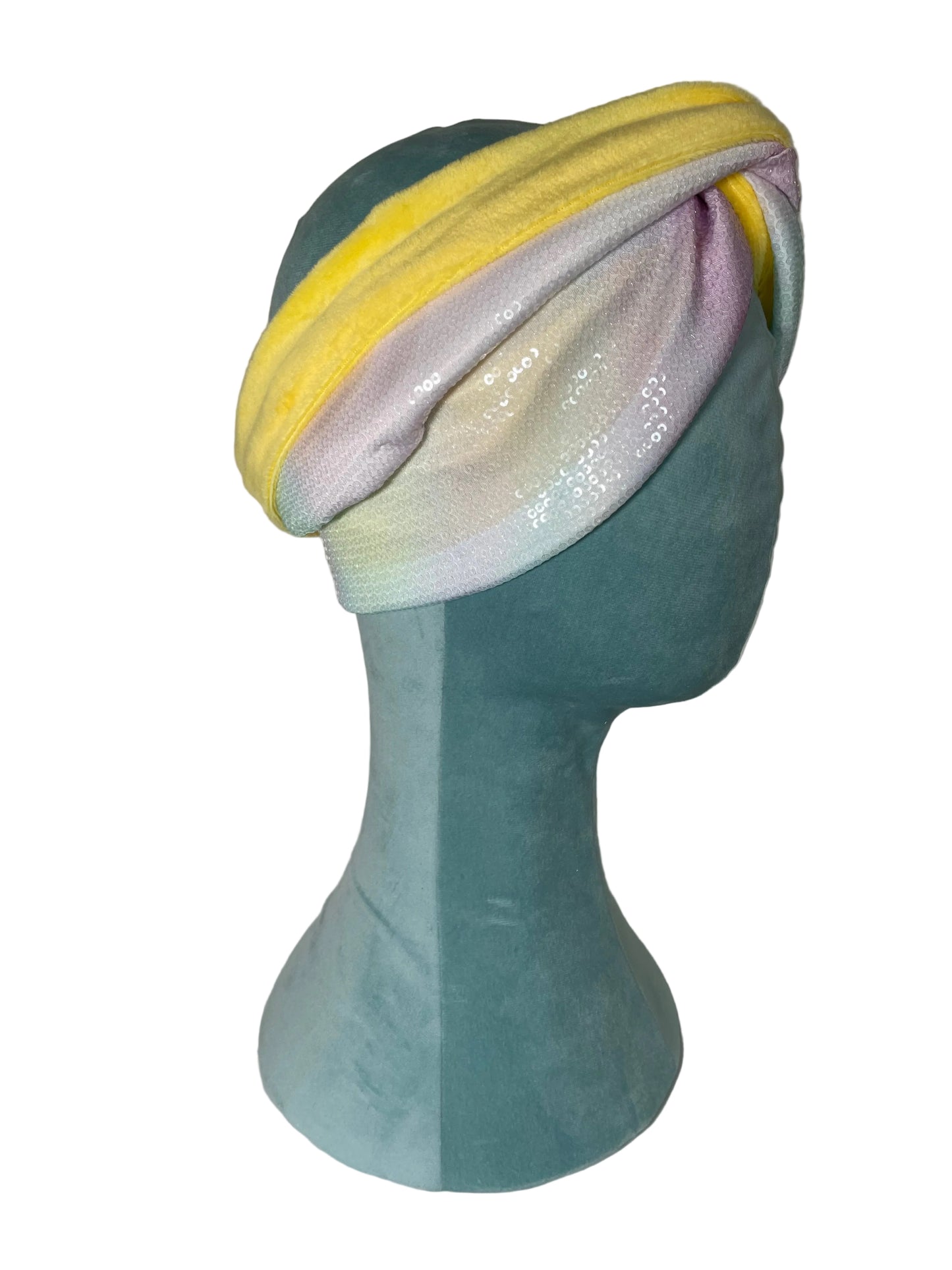 Pastels/Yellow Sequin Velvet Wrap