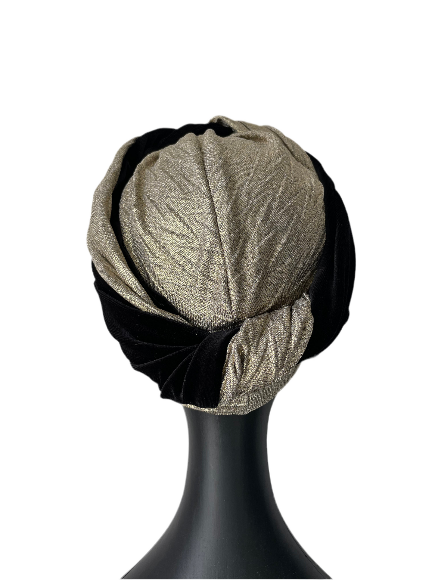 Black and Gold Soft Stretch Turban