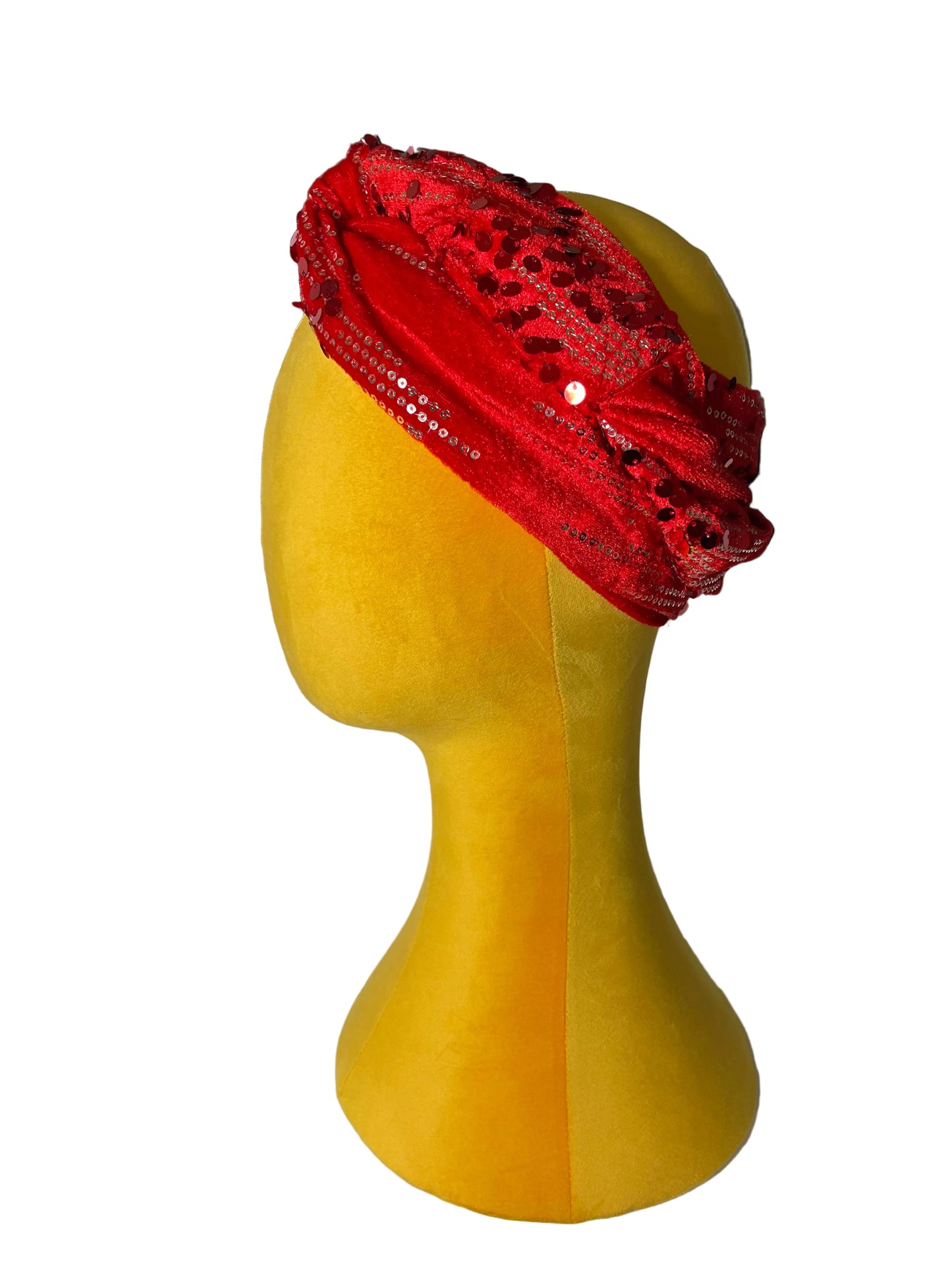 Red/Silver Sequin Head Wrap