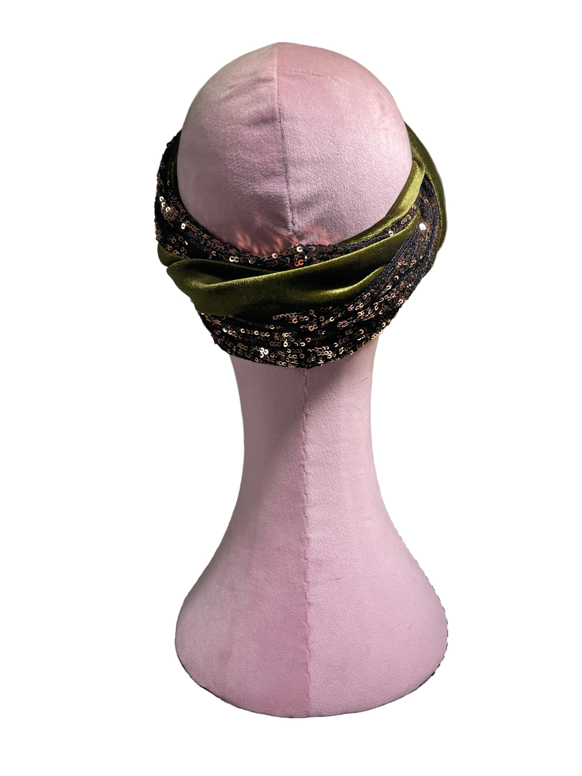 Green and Bronze Sequin Head Wrap