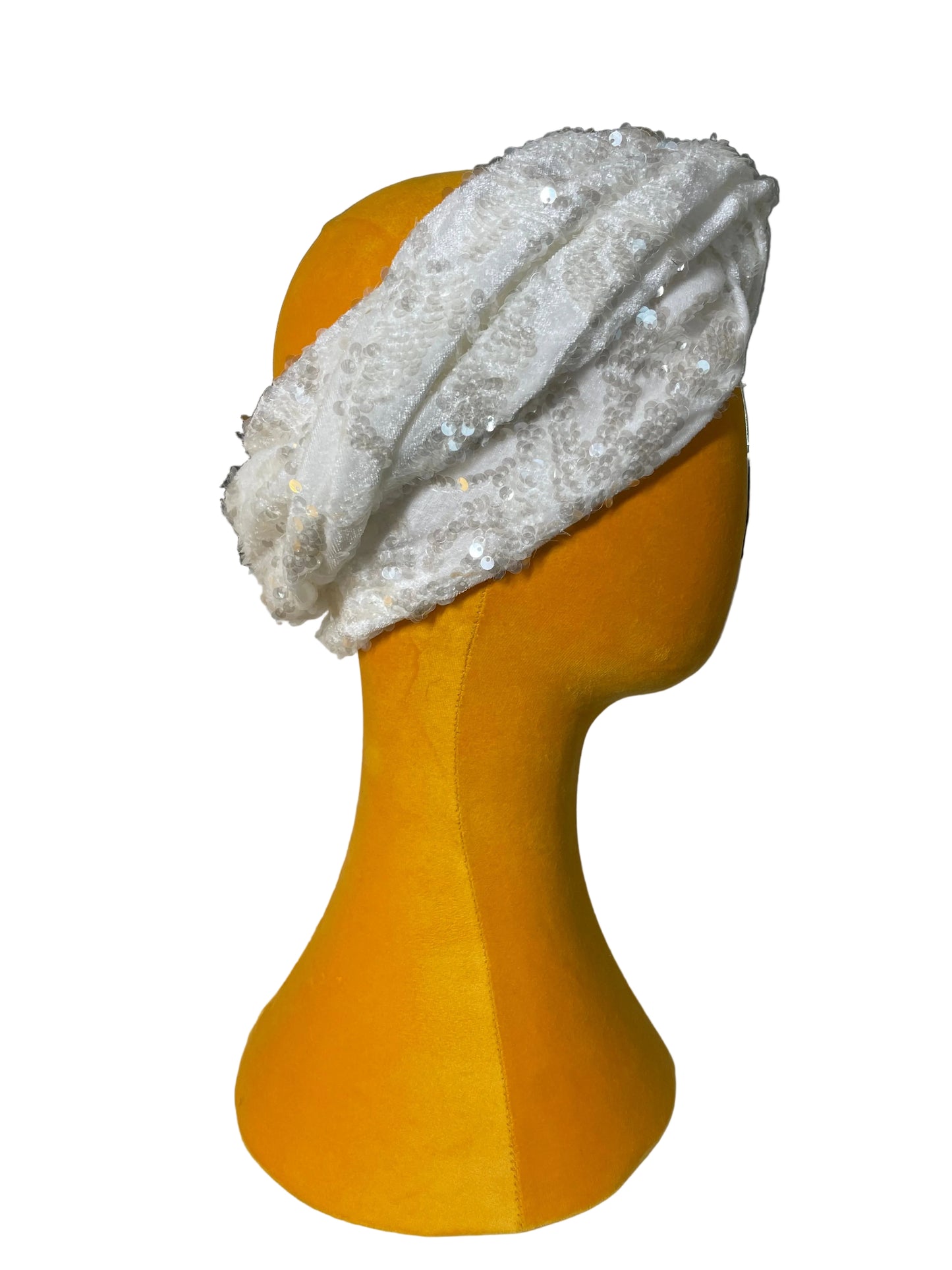 White/Iridescent Sequin Head Wrap