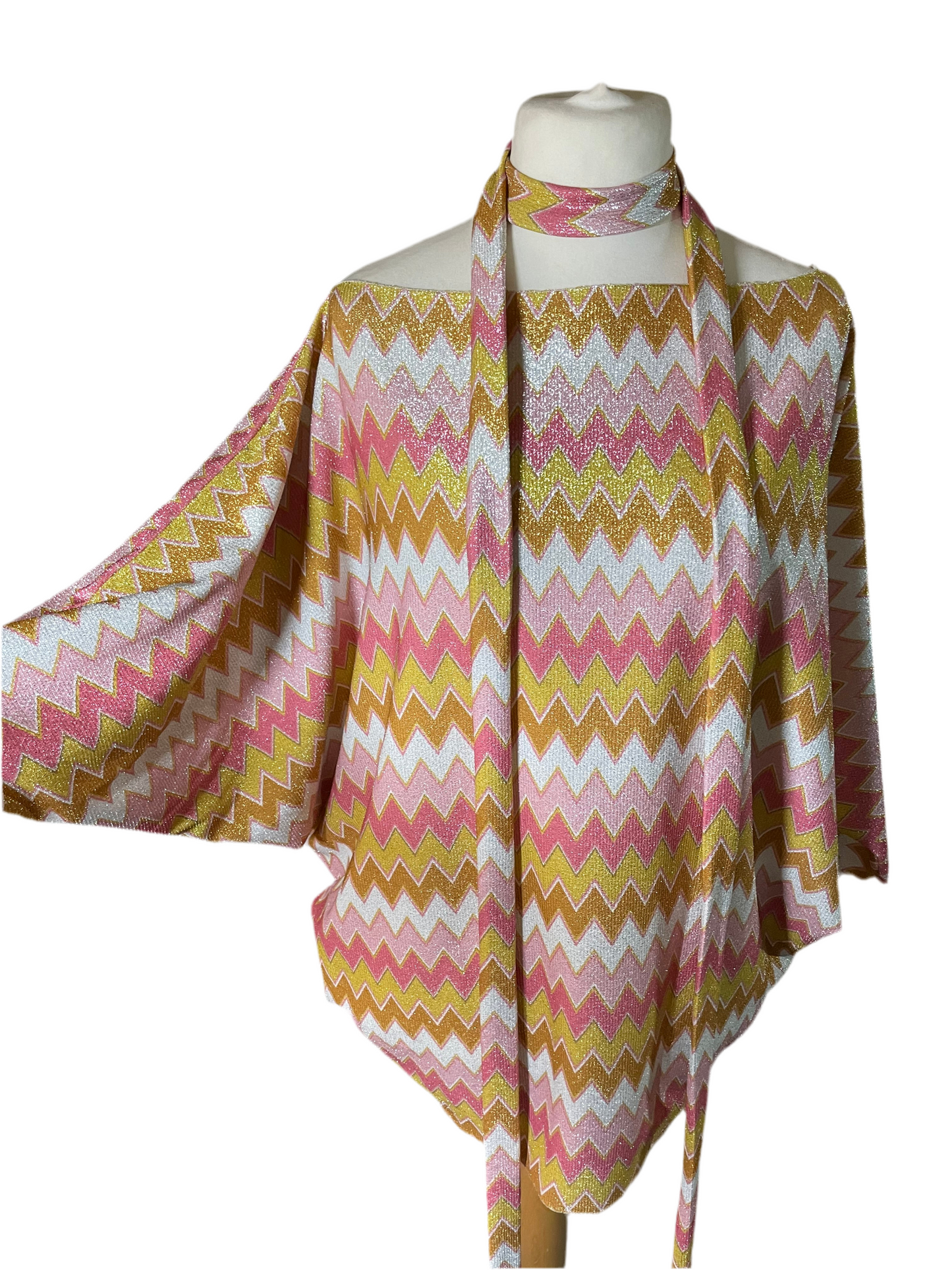 Metallic Lurex Chevron Batwing Mini