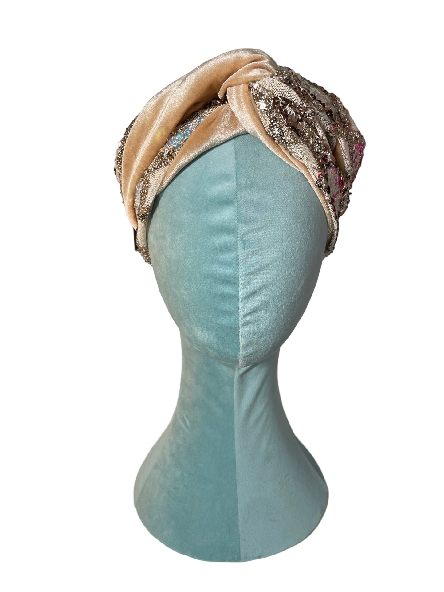 Nude Sequin Head Wrap