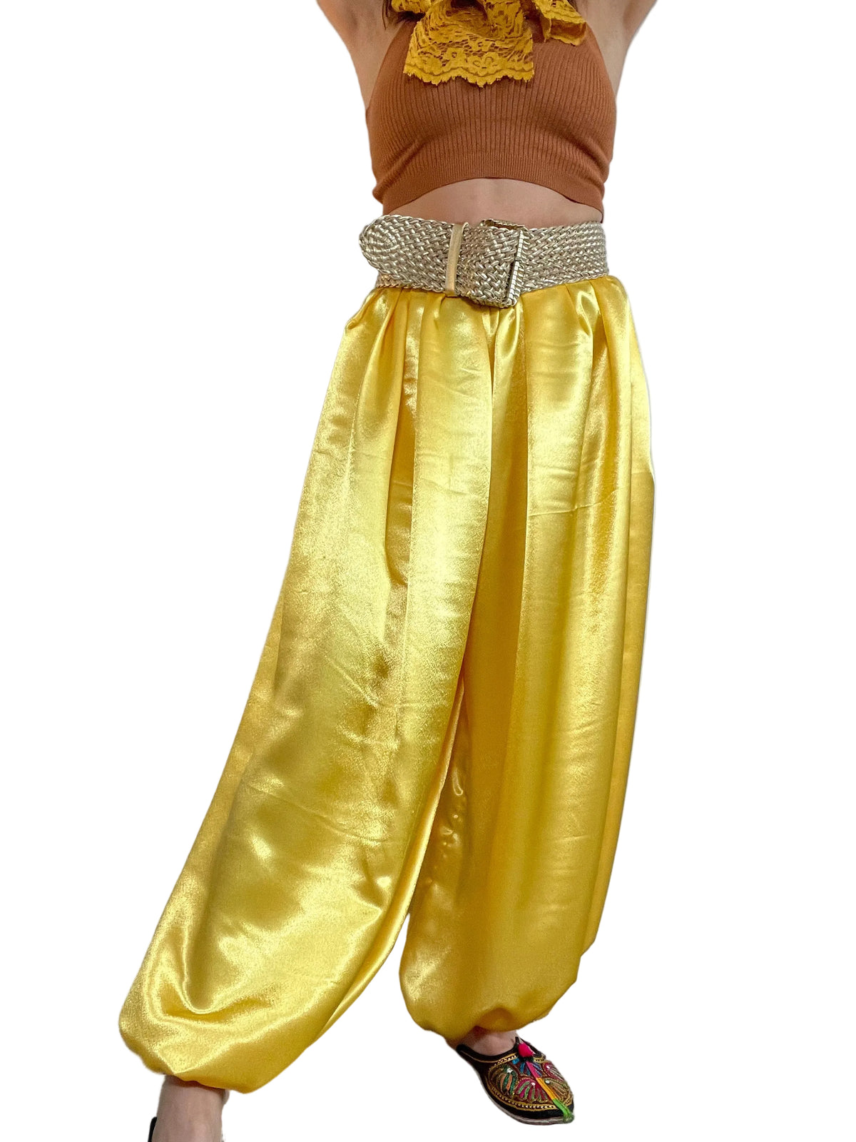 Yellow Satin ‘Jeannie’ Pants