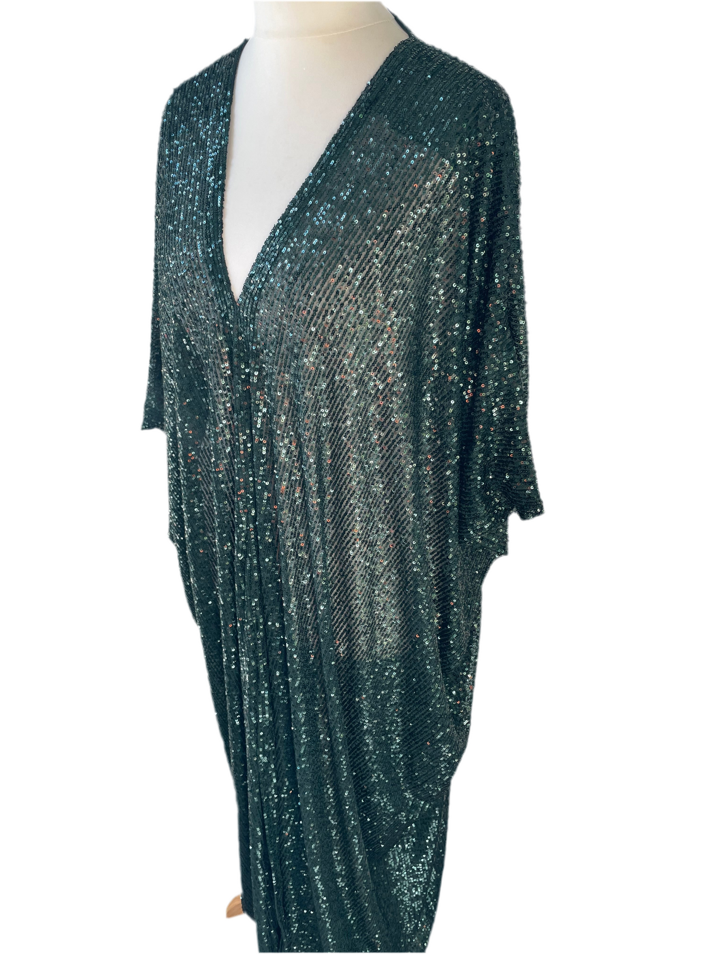 Emerald Green Sequin Kaftan