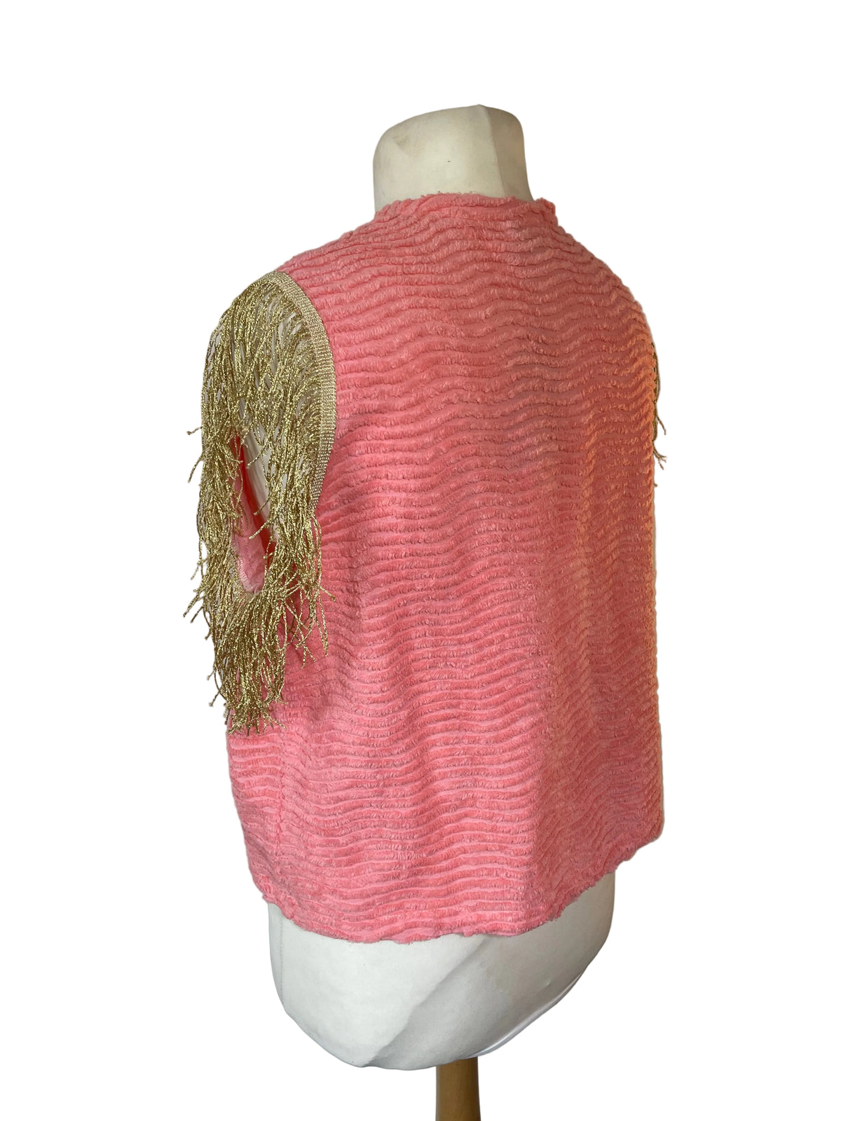 Coral Pink Fringe Gilet
