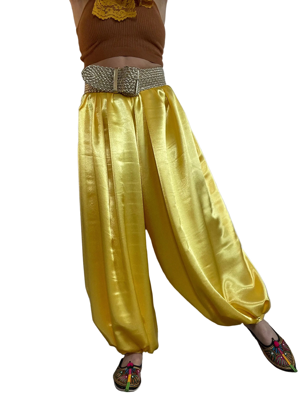 Yellow Satin ‘Jeannie’ Pants