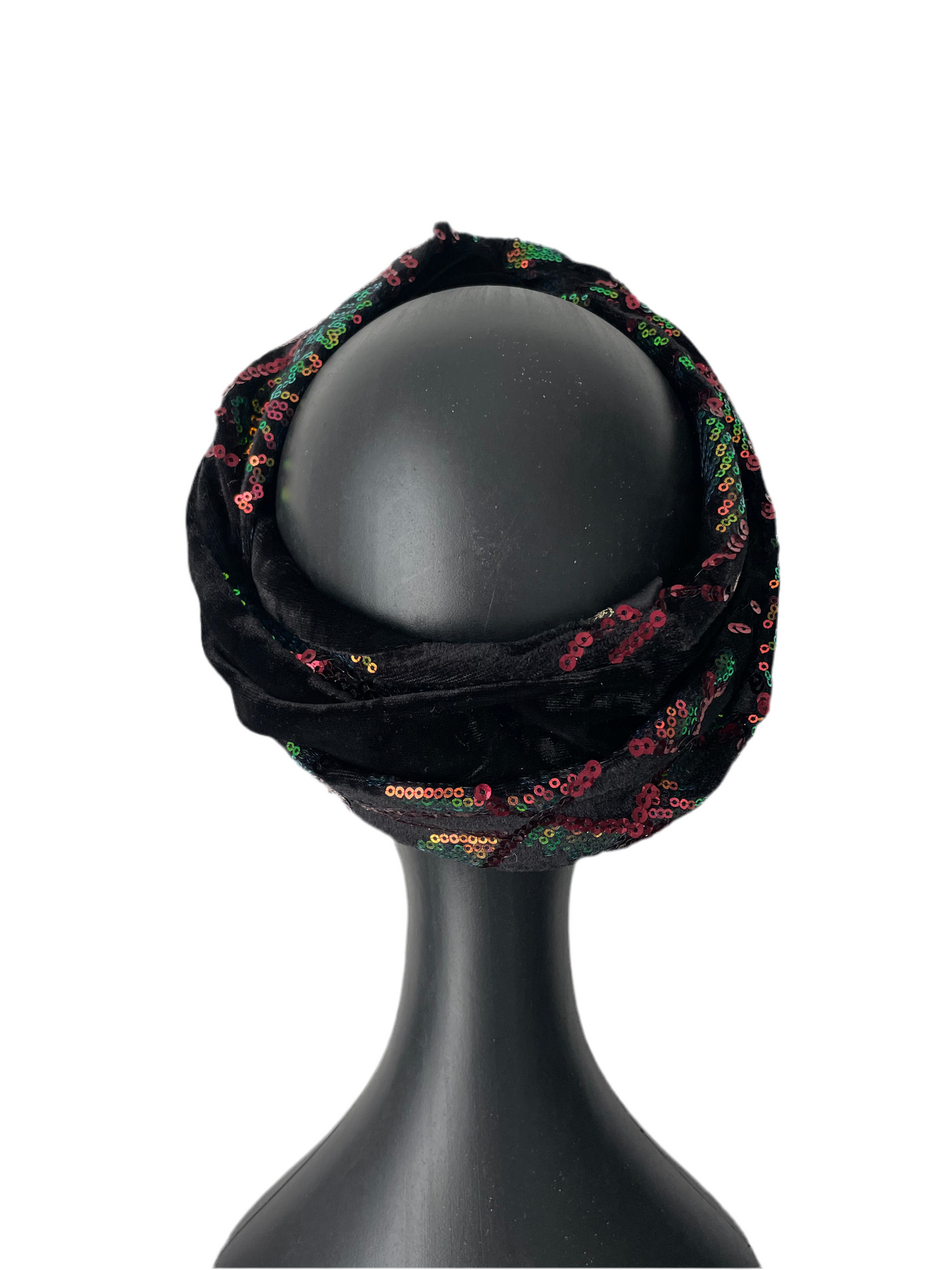 Red and Black Sequin Head Wraps