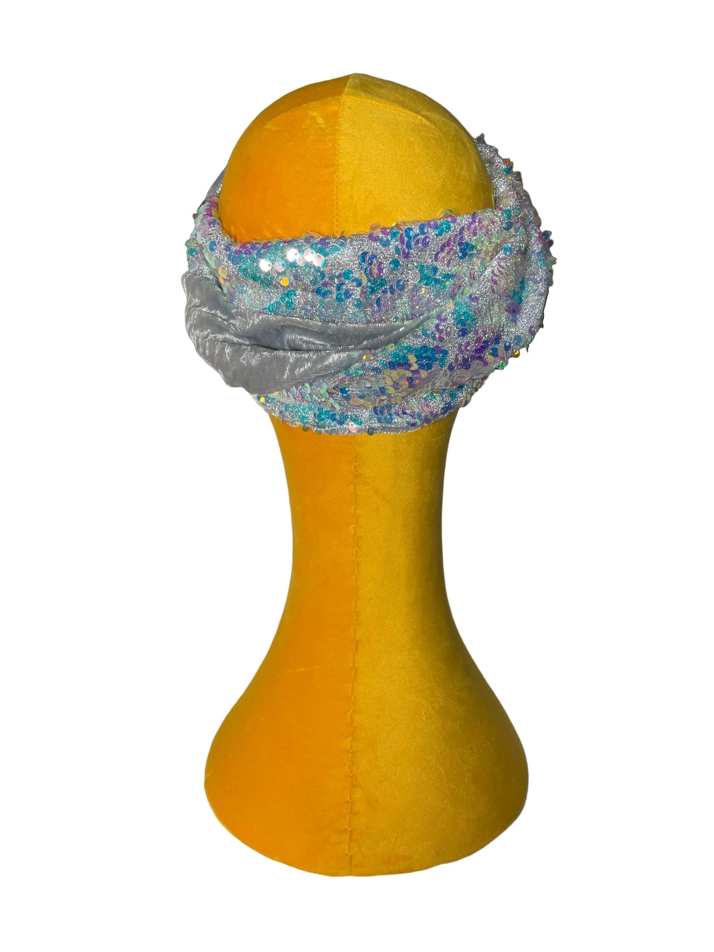 Silver/Iridescent Sequin Head Wrap