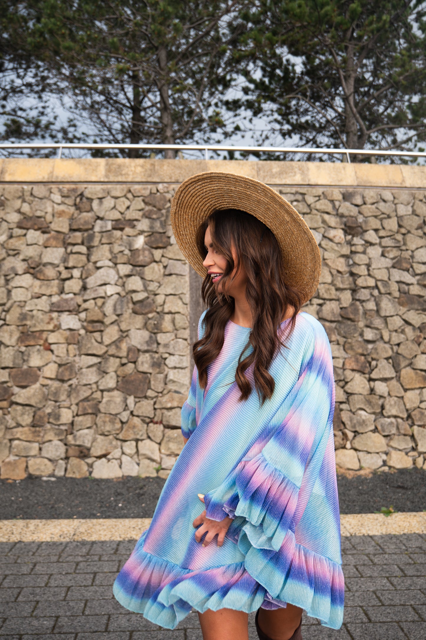 Pastel Ombre Ruffle ‘Edie’ Dress
