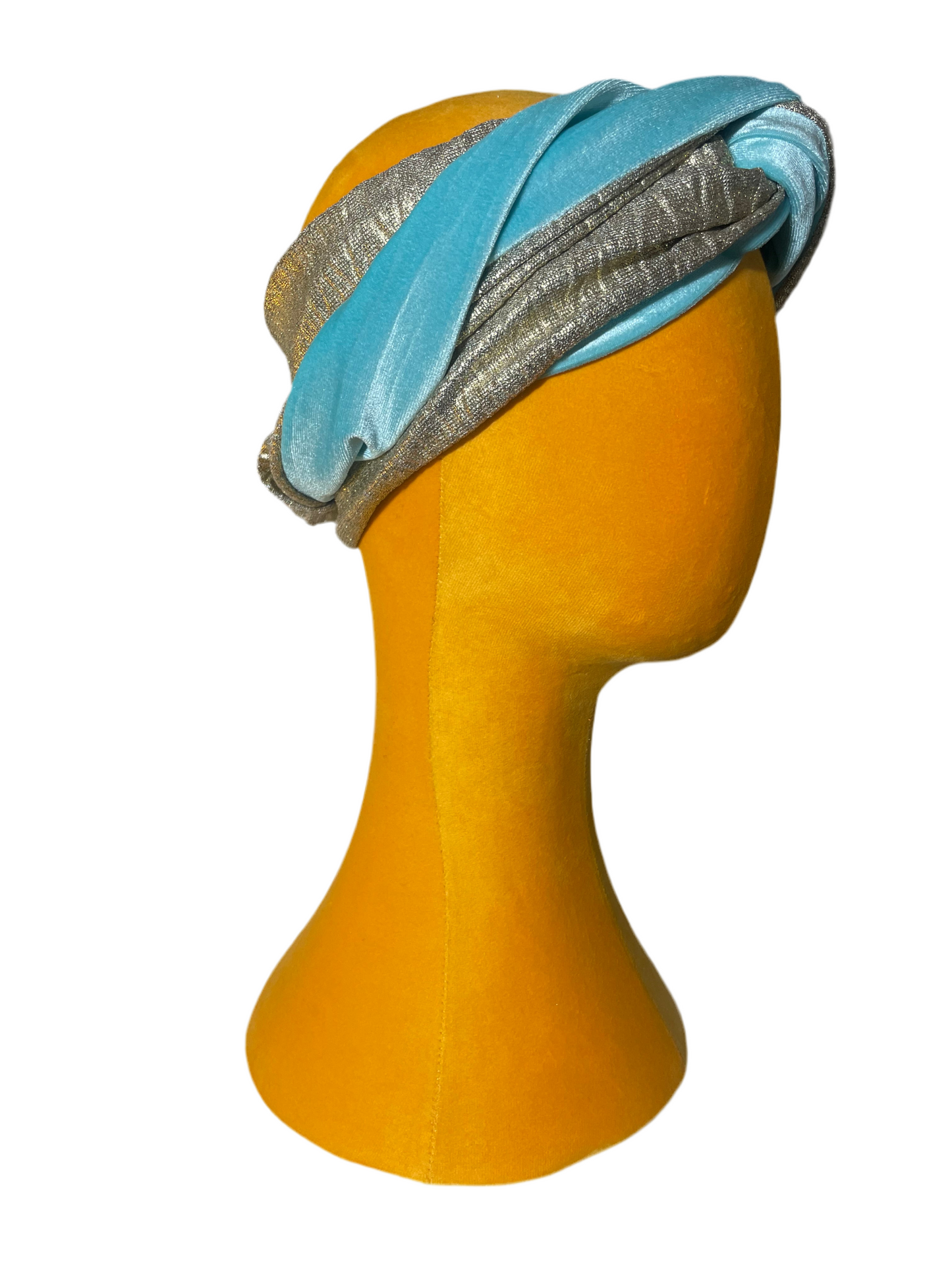 Aqua/Gold Head Wrap