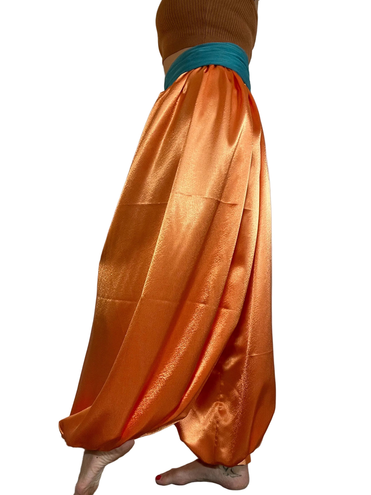 Orange Satin ‘Jeannie’ Pants