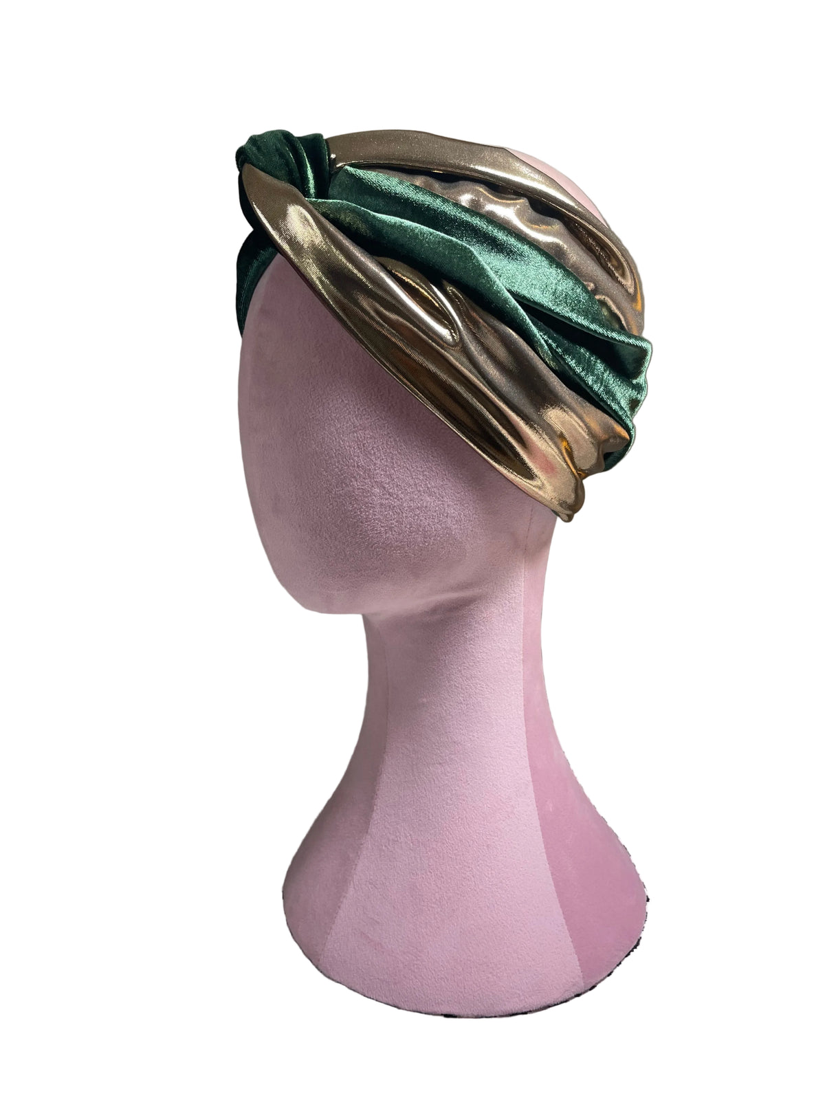 Green and Gold Foil Head Wrap
