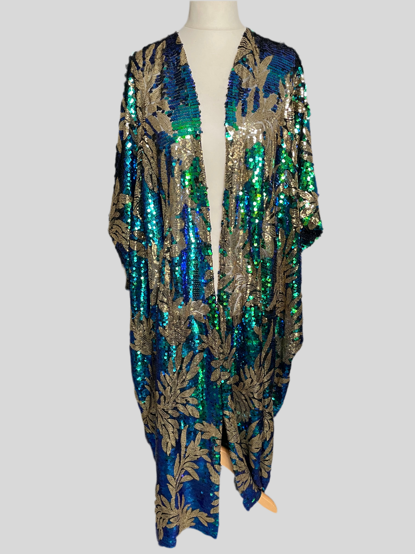 Green/Gold Sequin Kimono