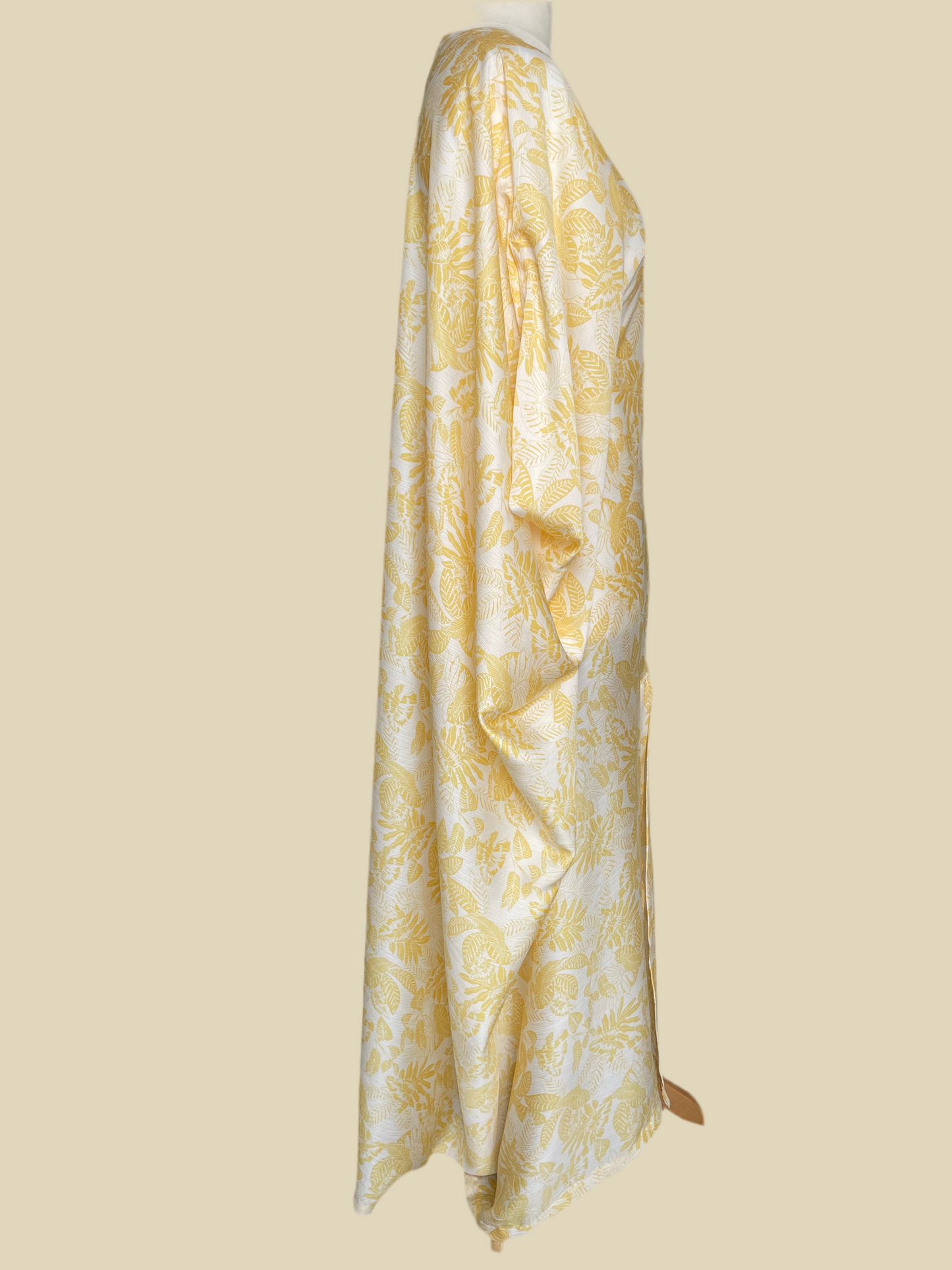 Lemon and White Floral Kaftan