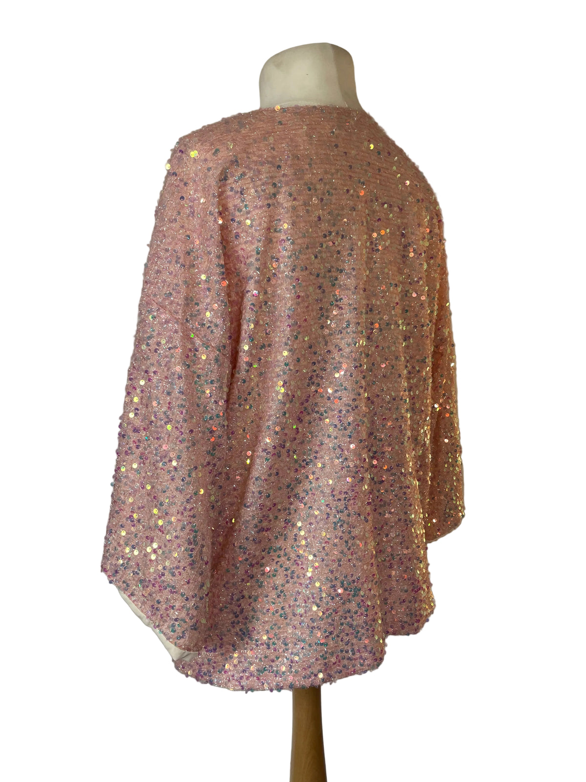 Pink Sequin Kimono Jacket