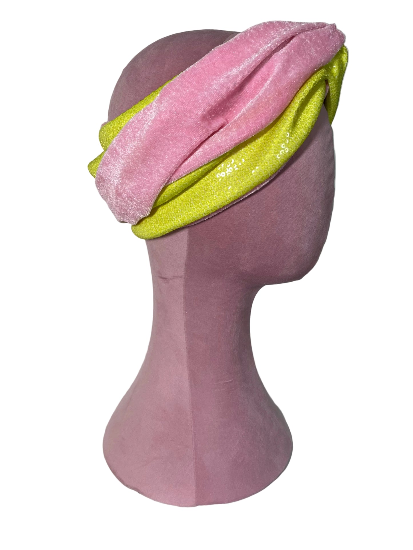 Lime/Pink Sequin Velvet Wrap