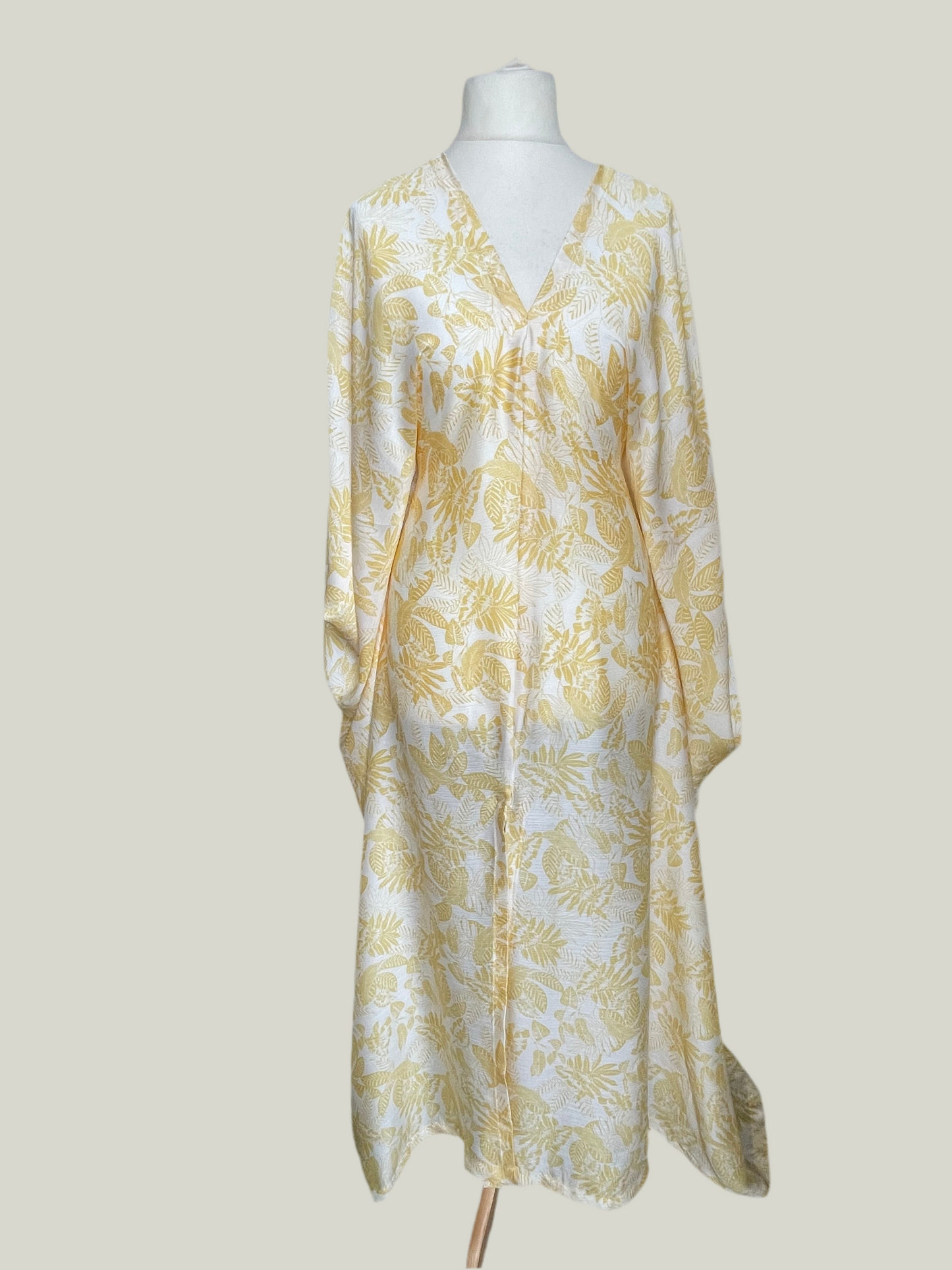 Lemon and White Floral Kaftan