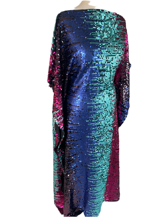 Slash Neck Sequin Kaftan