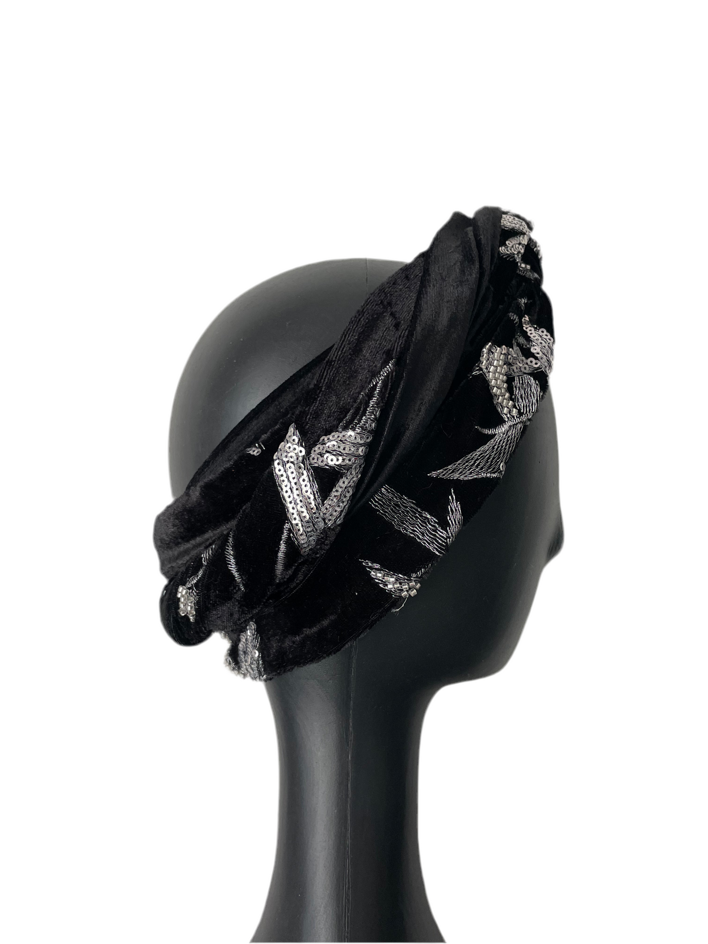 Black and Silver Head Wrap