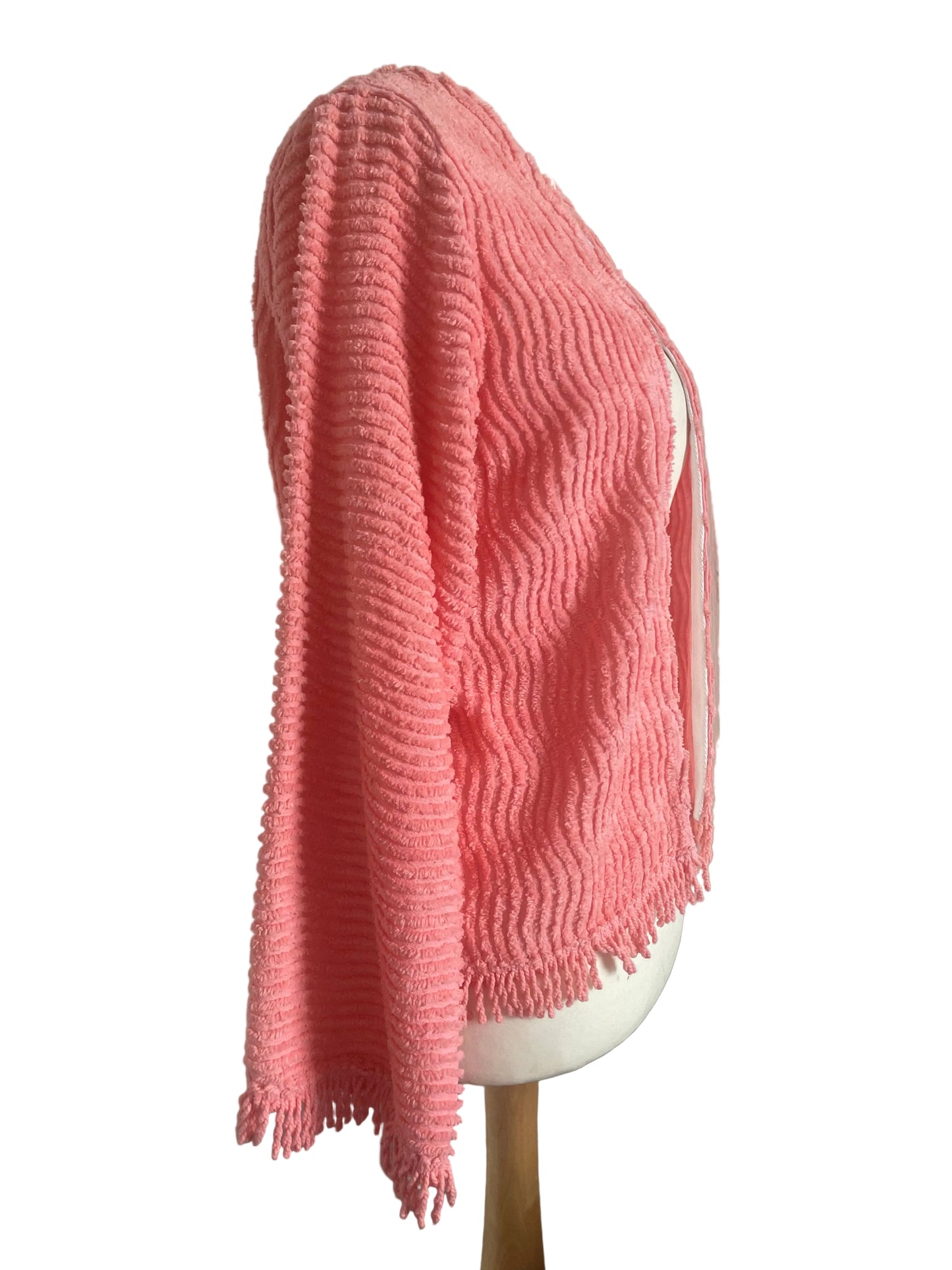 Pink Fringed Vintage Blanket Jacket