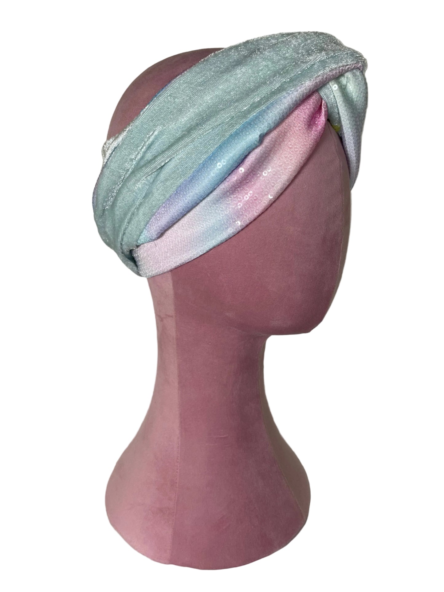 Pink/Blue Sequin Velvet Wrap