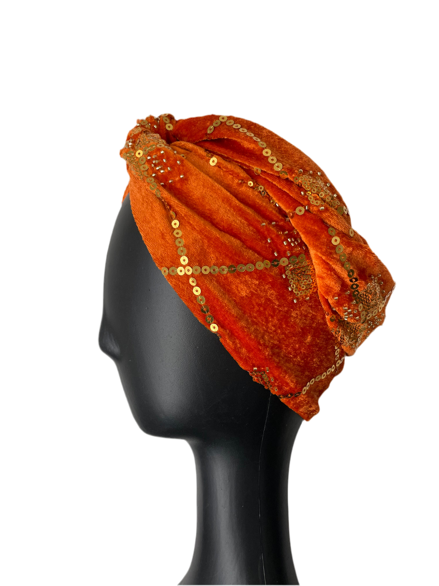 Tangerine and Gold Velvet Wrap