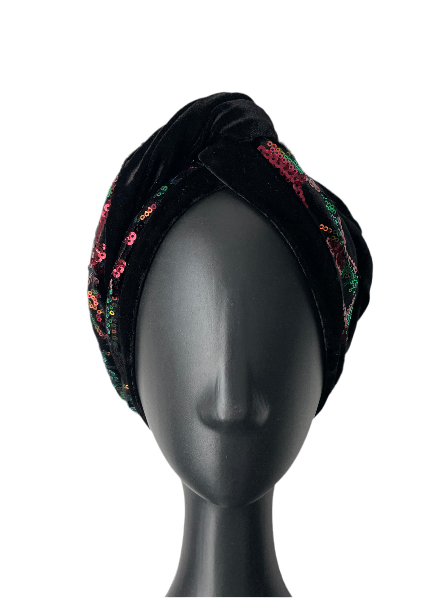 Red and Black Sequin Head Wraps