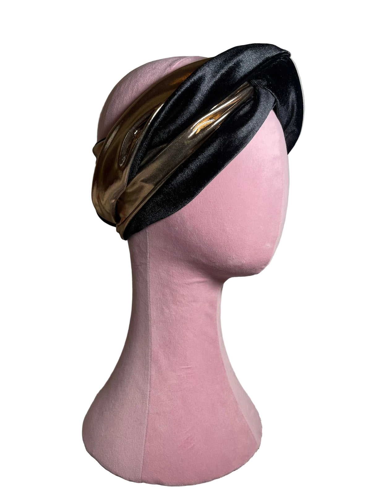 Gold on Black Head Wrap
