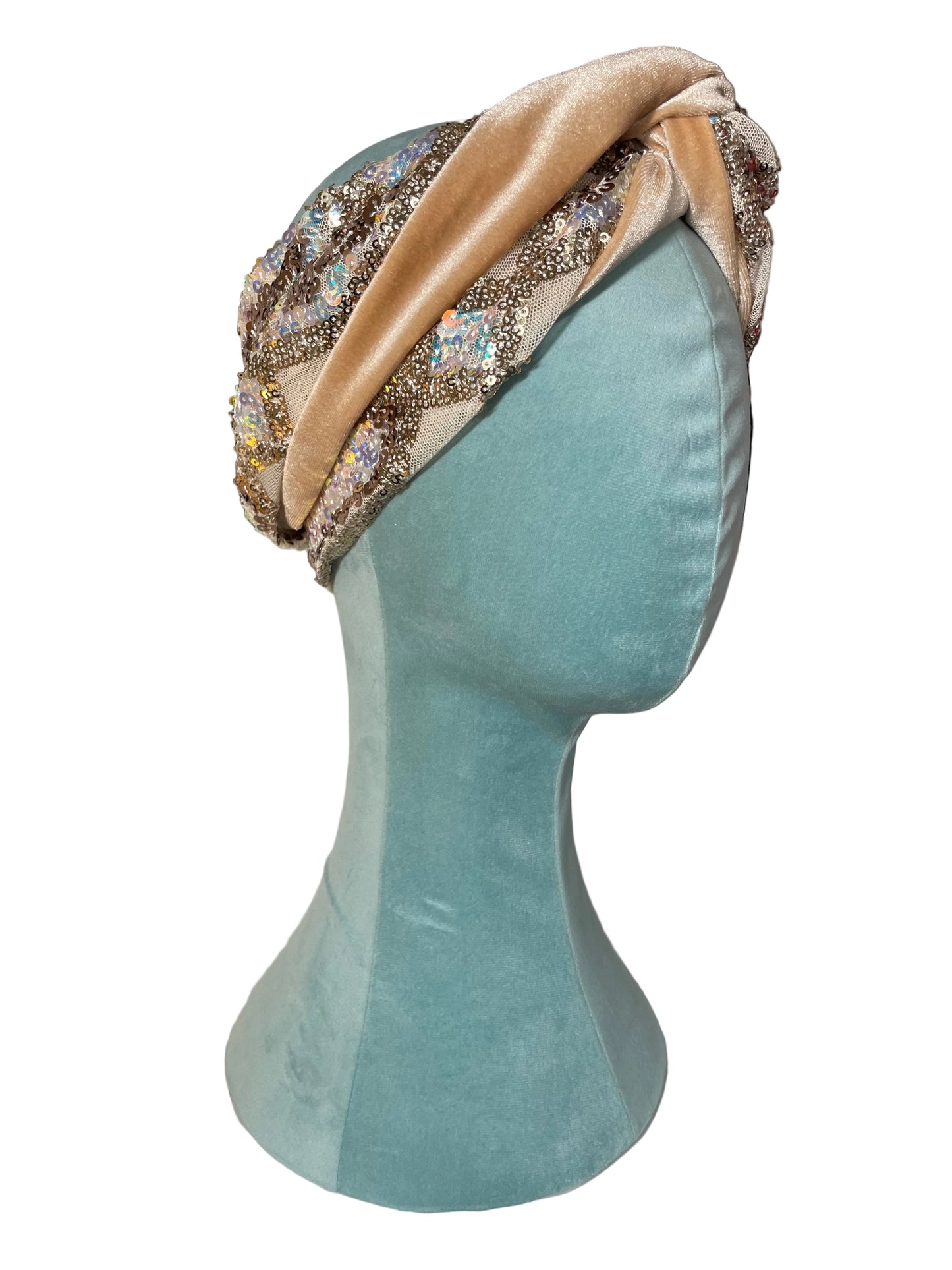 Nude Sequin Head Wrap
