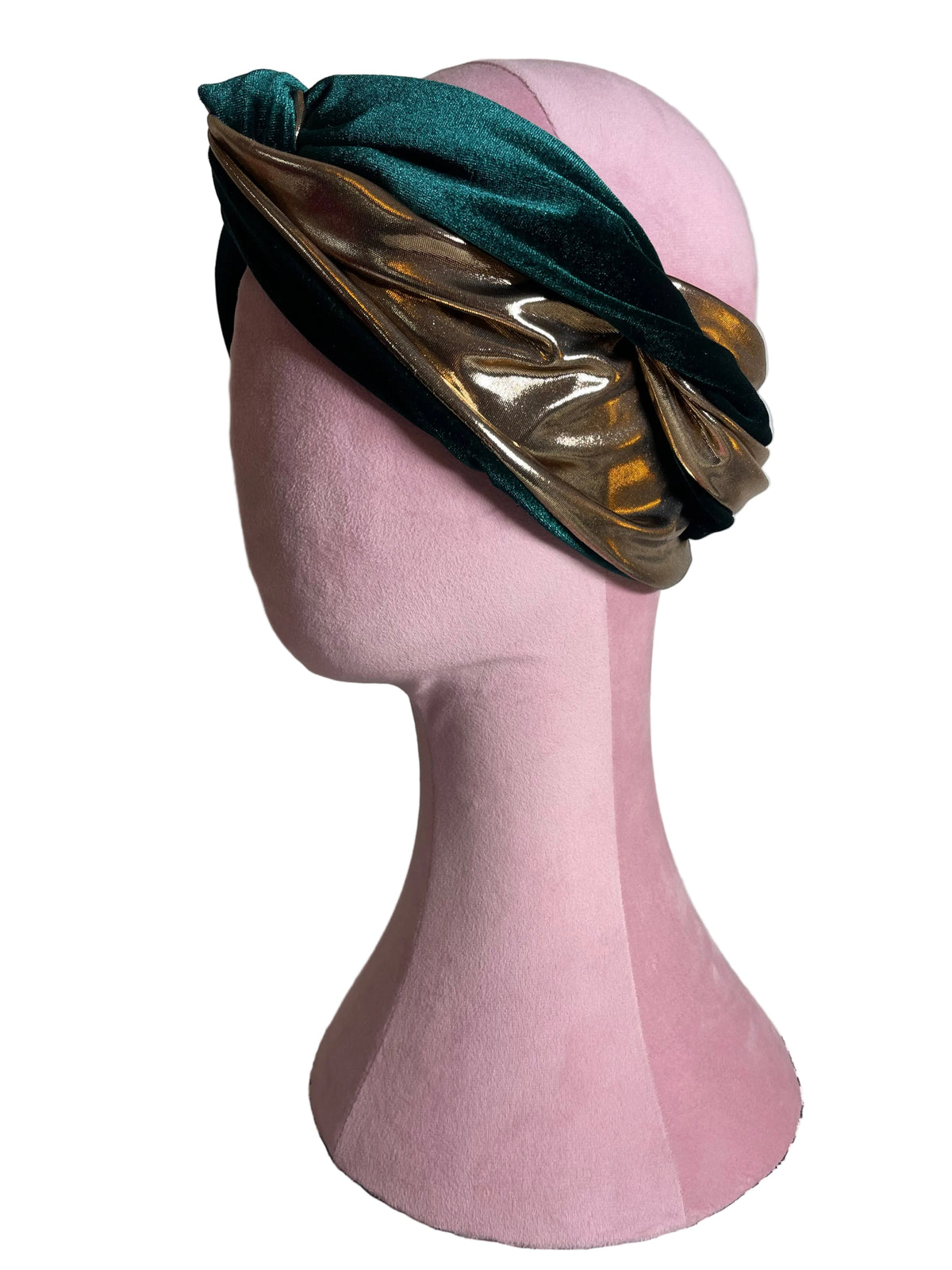 Gold on Green Head Wrap