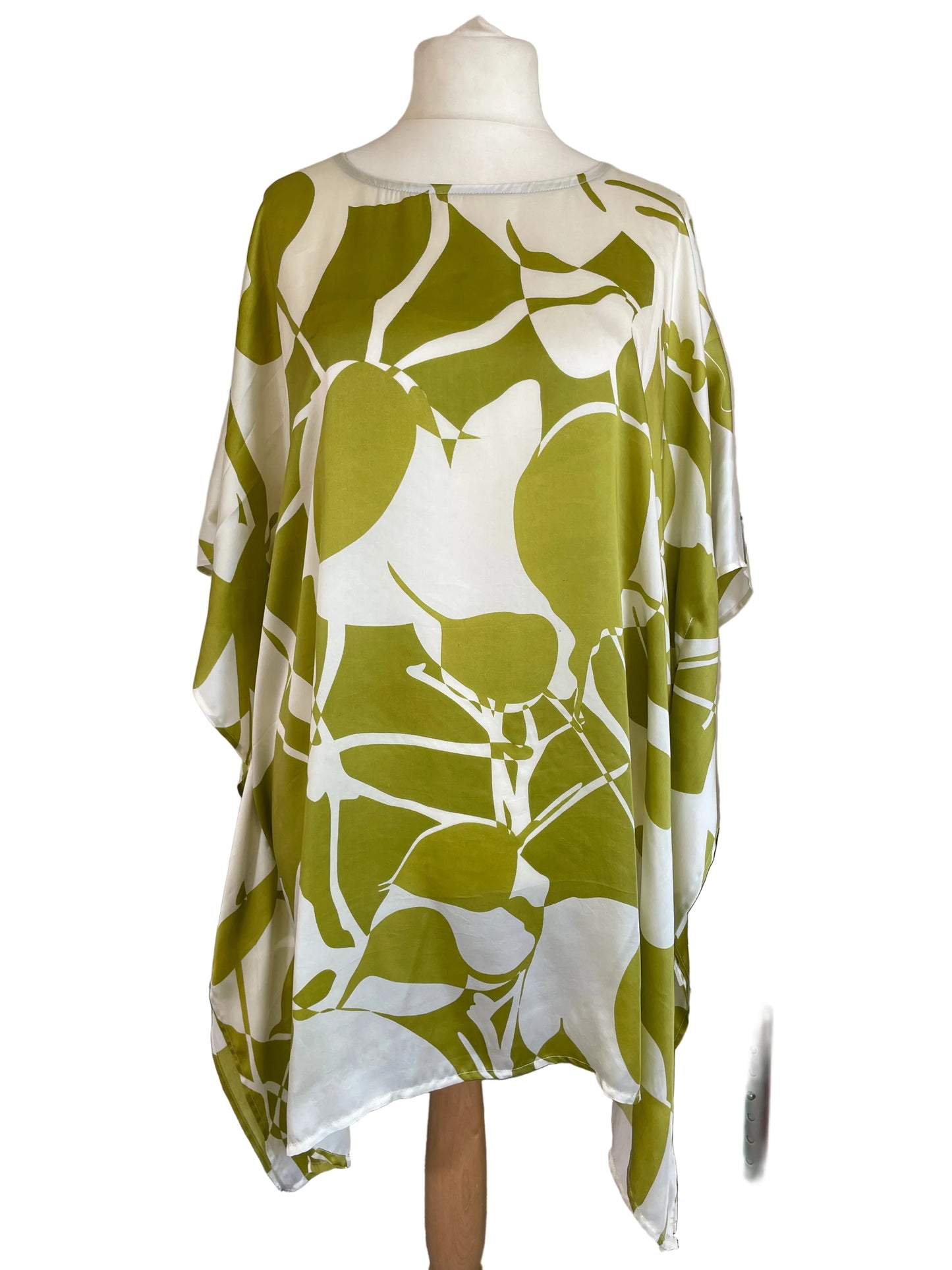 Olive Green/White Kaftan Mini