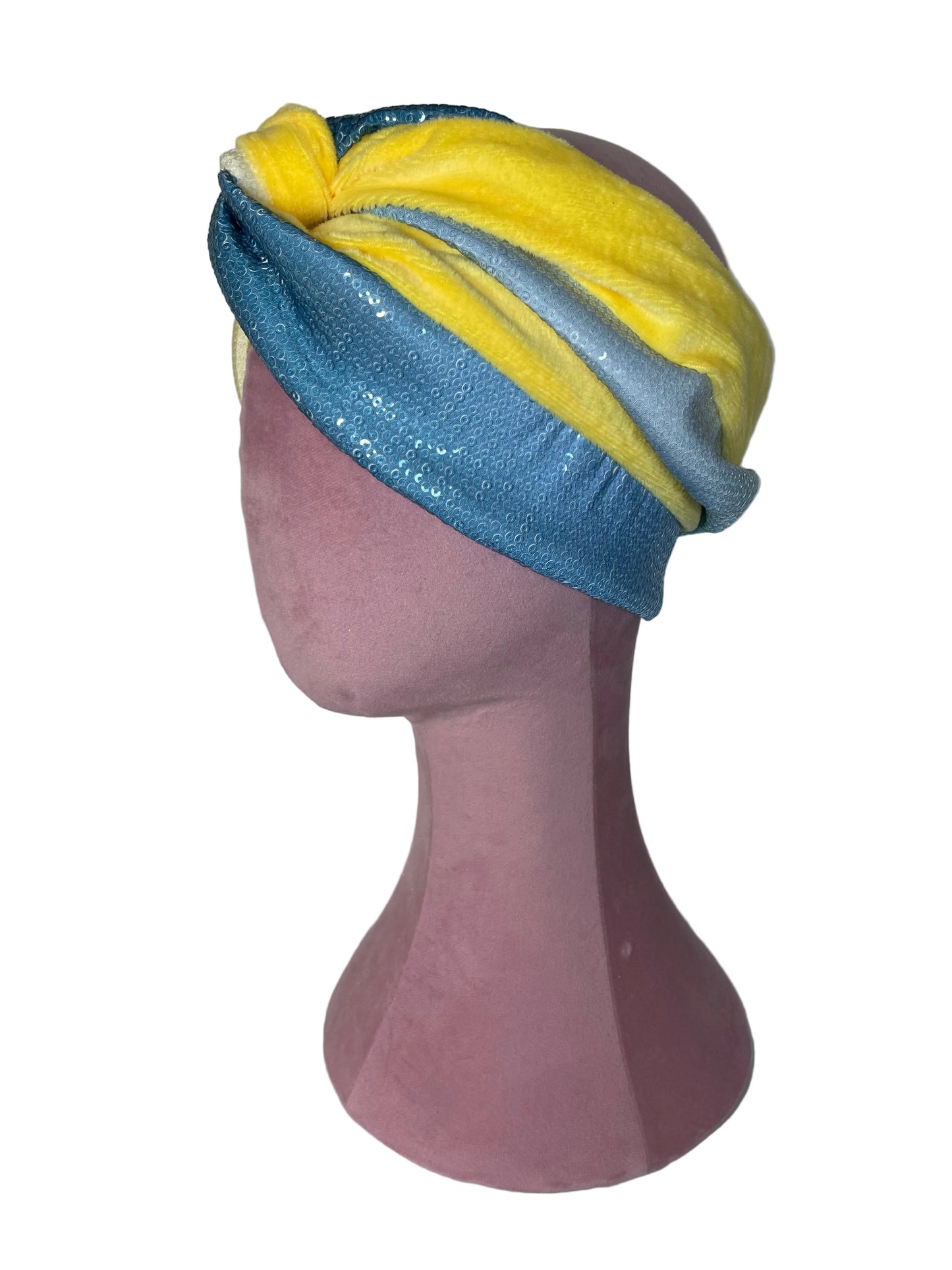 Blue/Yellow Sequin Velvet Wrap