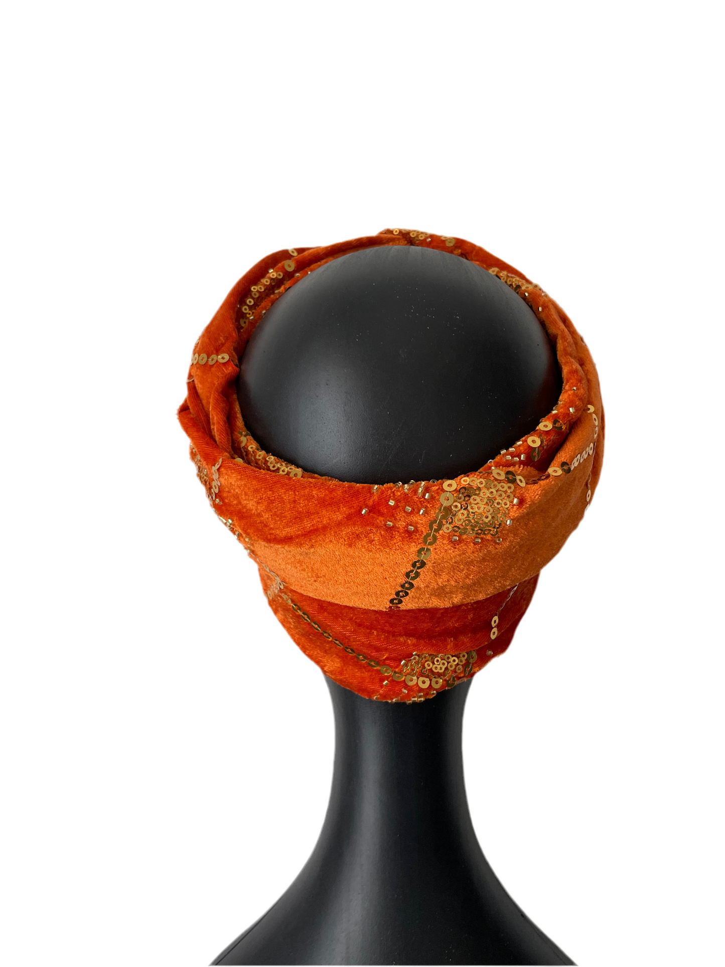 Tangerine and Gold Velvet Wrap
