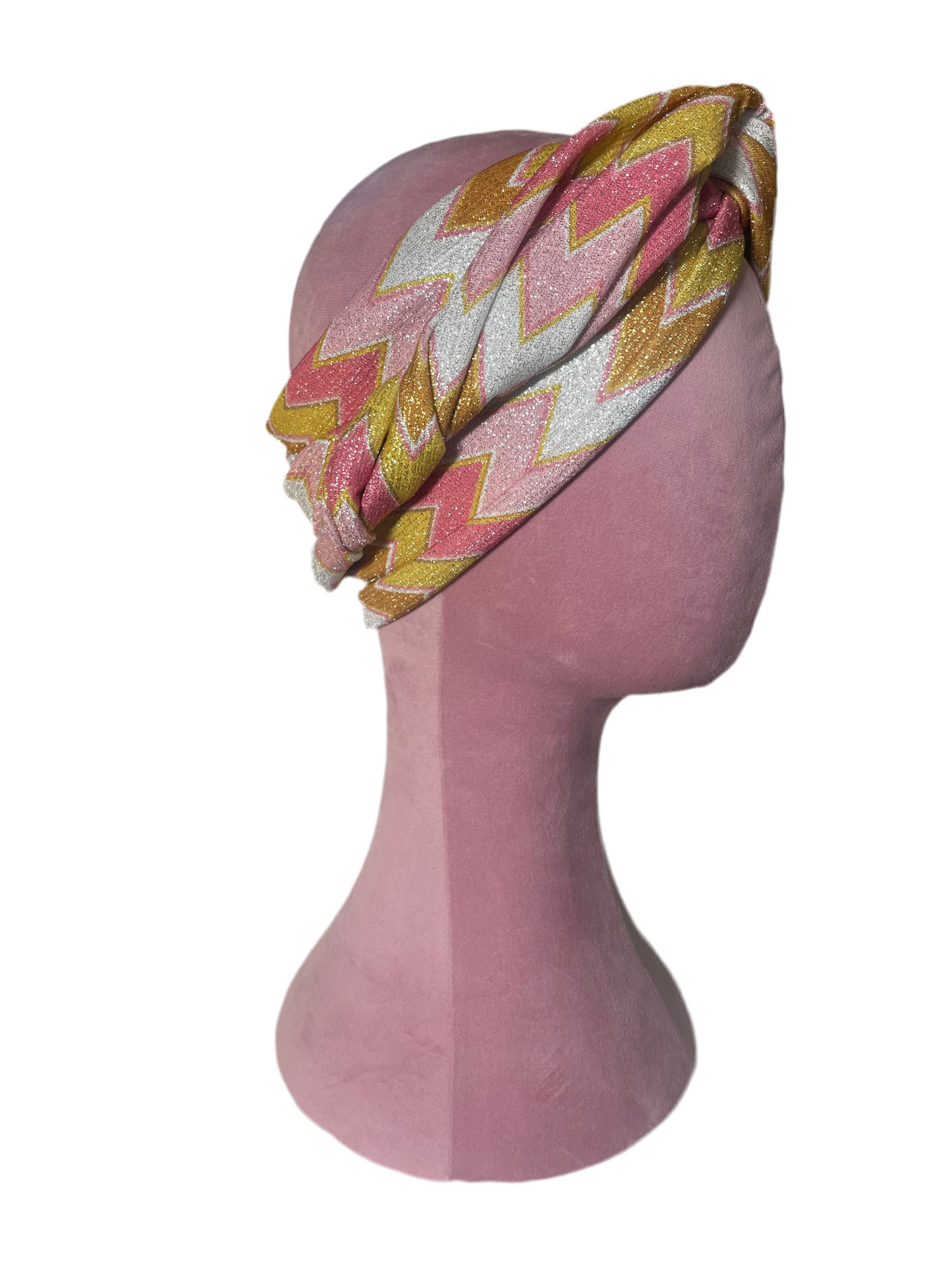 Chevron Metallic Pink/Gold Head Wrap