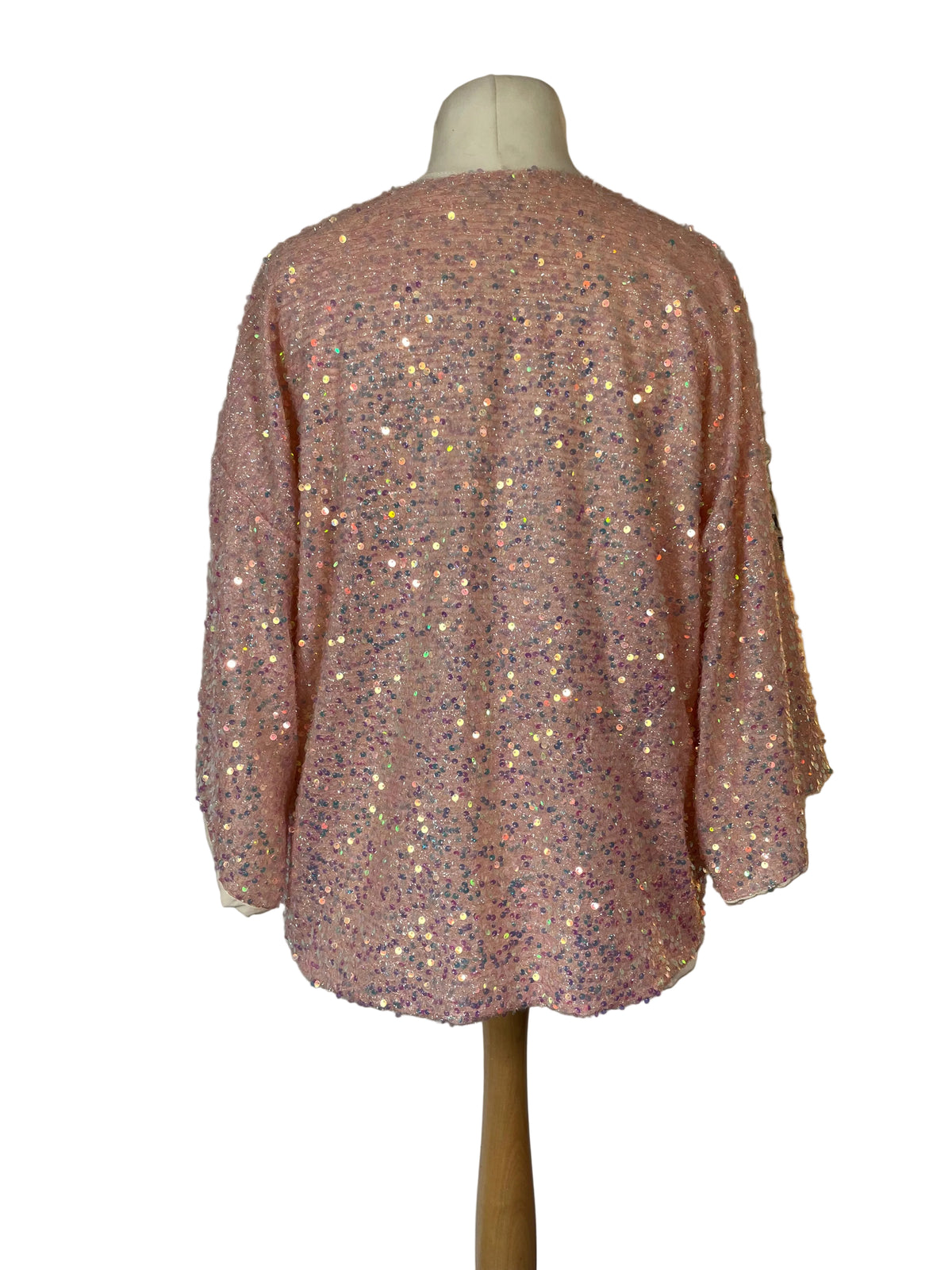Pink Sequin Kimono Jacket