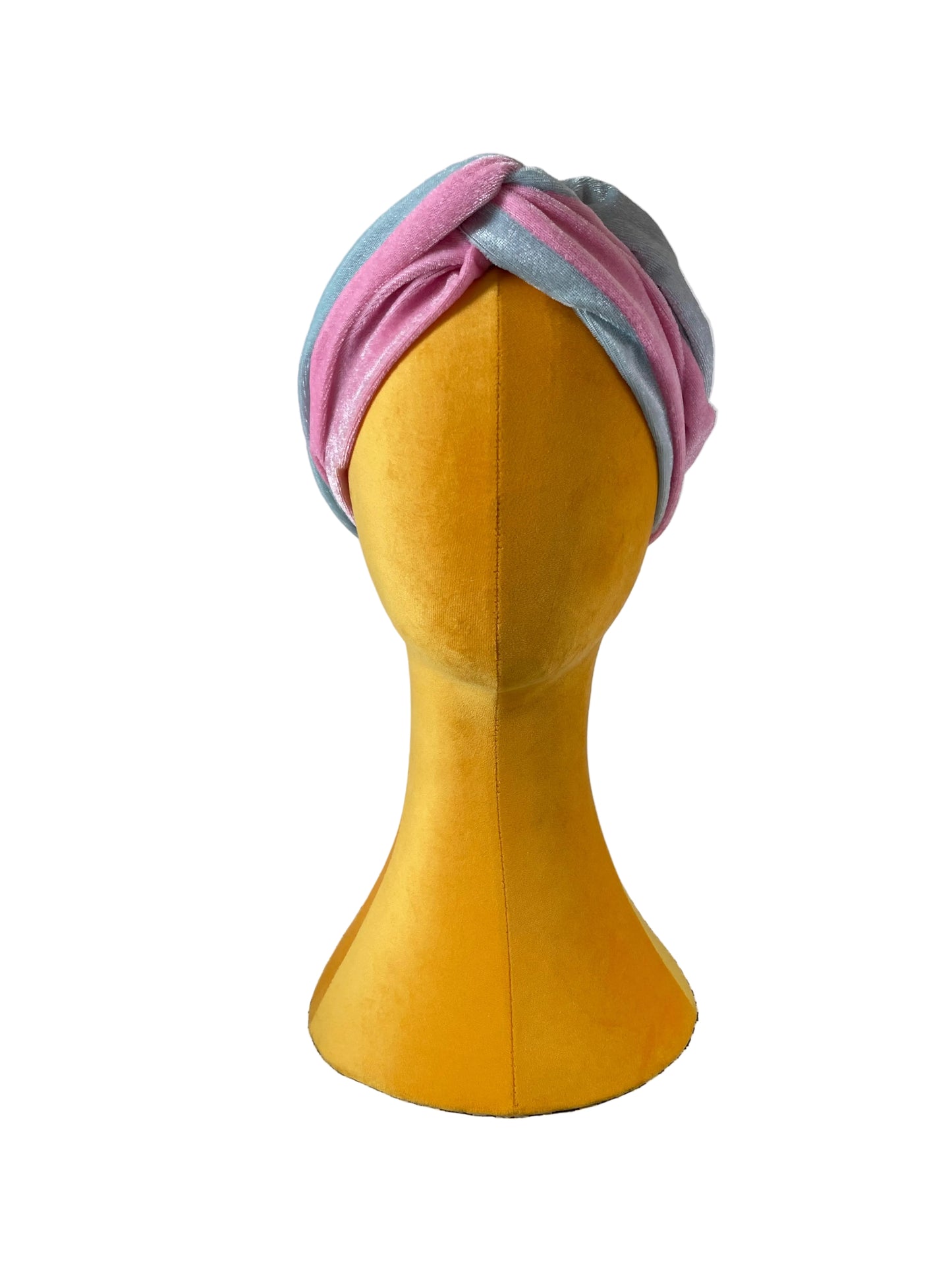 Pink/Blue Velvet Head Wrap