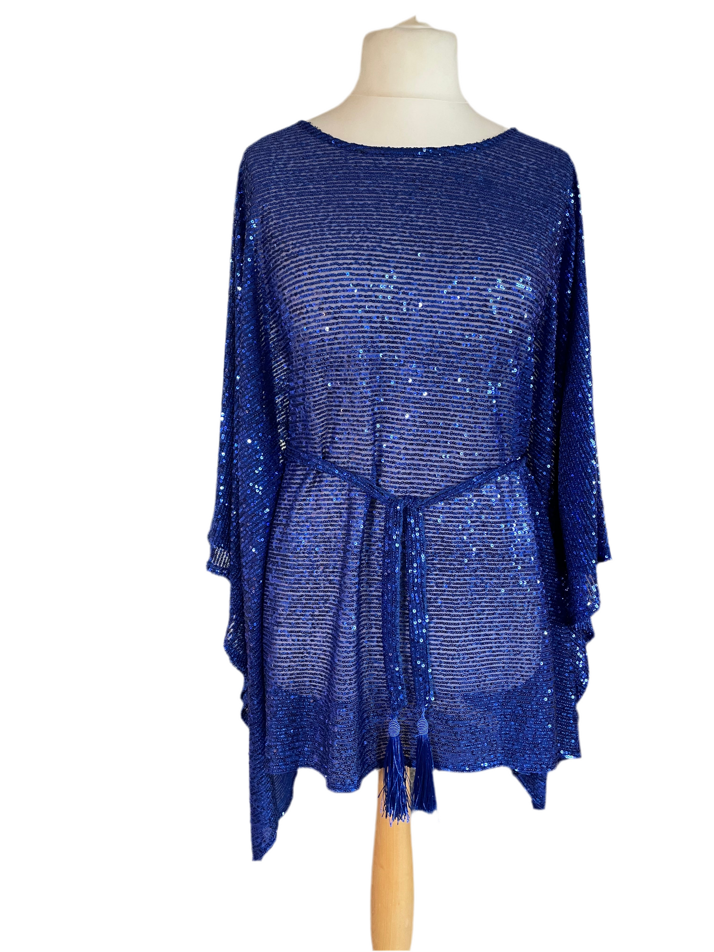 Cobalt Sequin Kaftan Mini