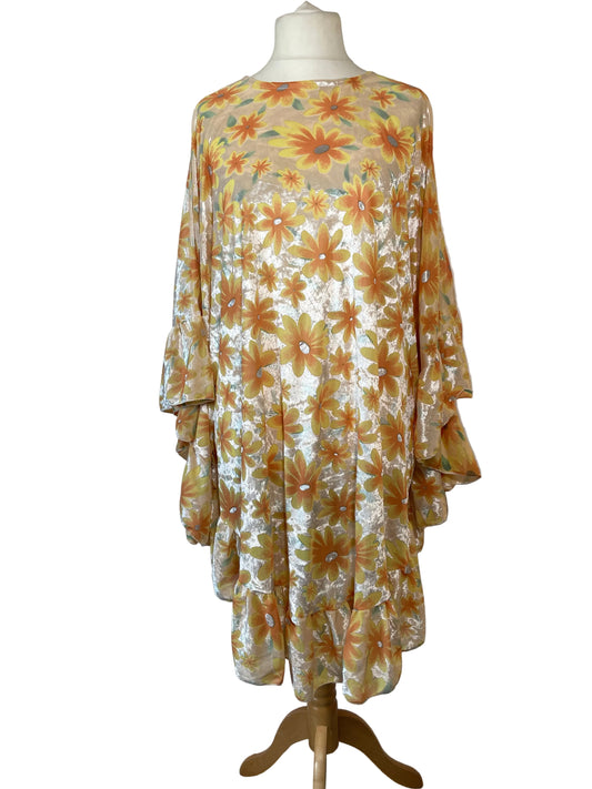 Devore ‘Edie’ Ruffle Midi Kaftan