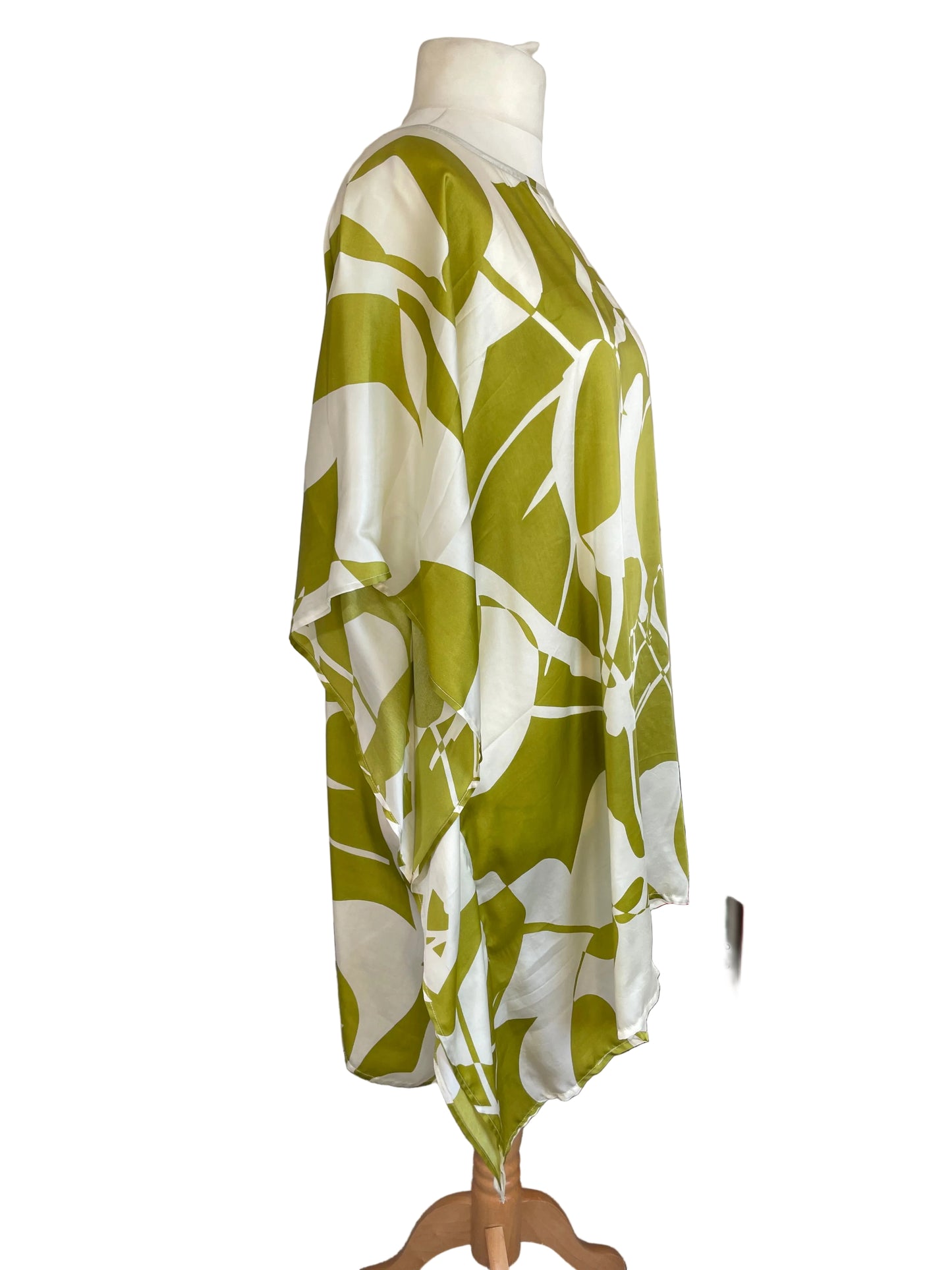 Olive Green/White Kaftan Mini