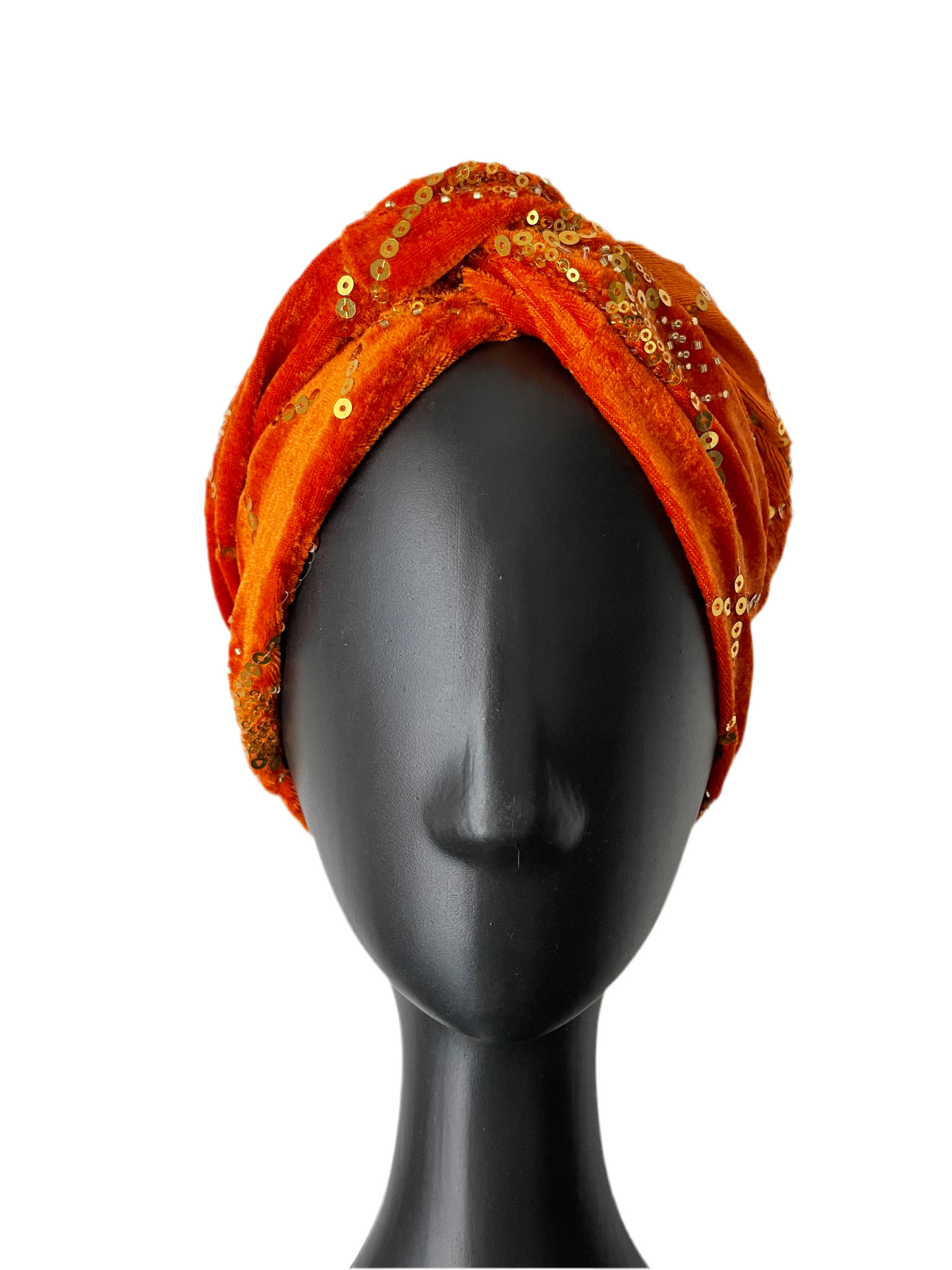 Tangerine and Gold Velvet Wrap
