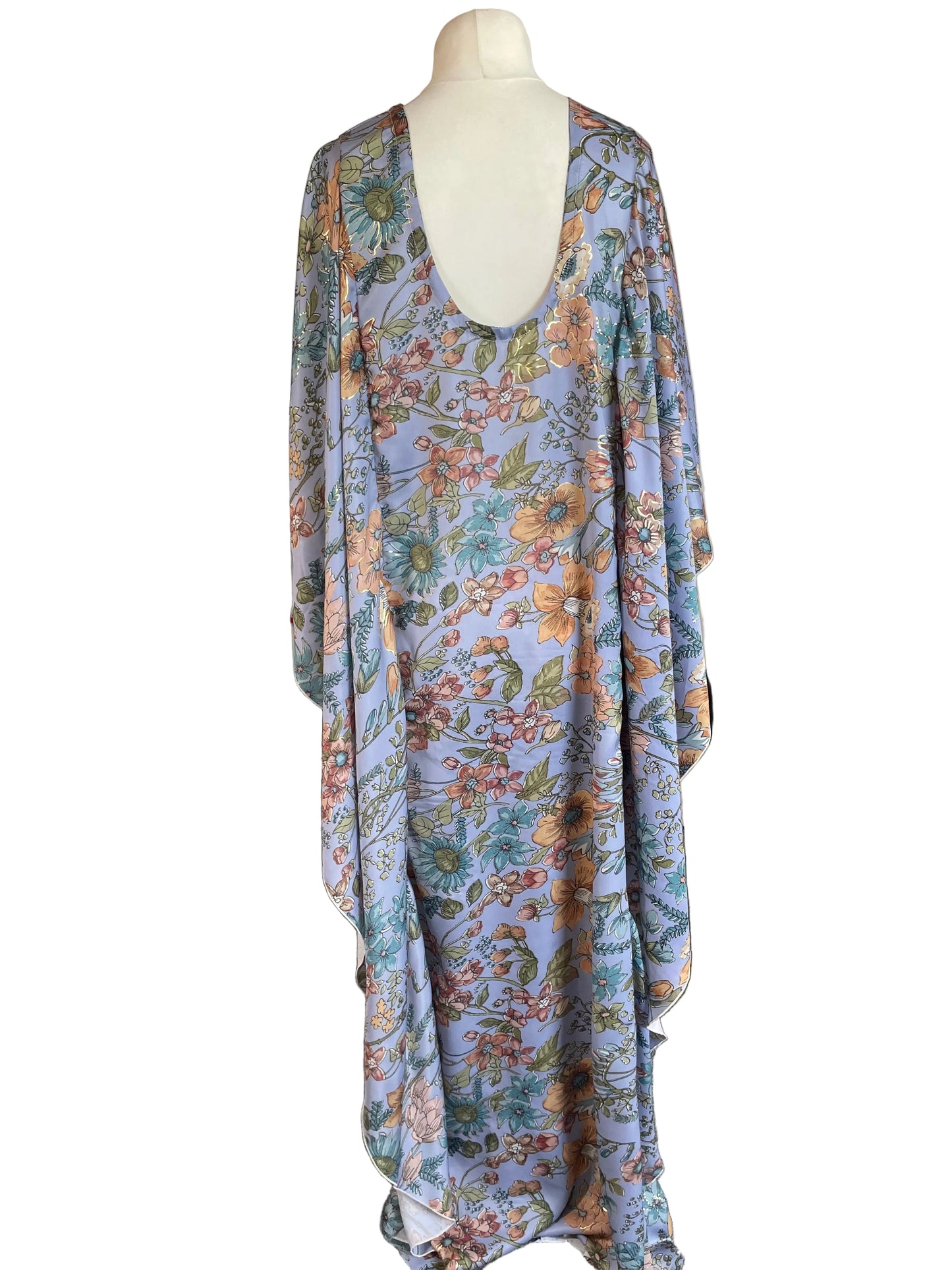Blue Silk Floral ‘Gypsy’ Kaftan