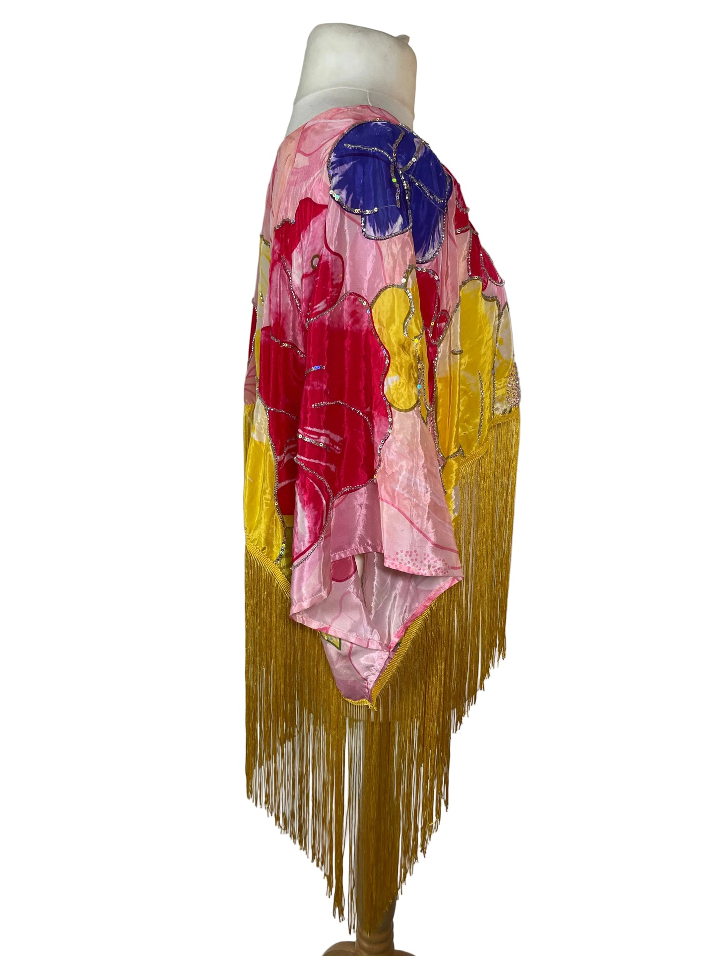 Silk Beaded Fringe Crop Top