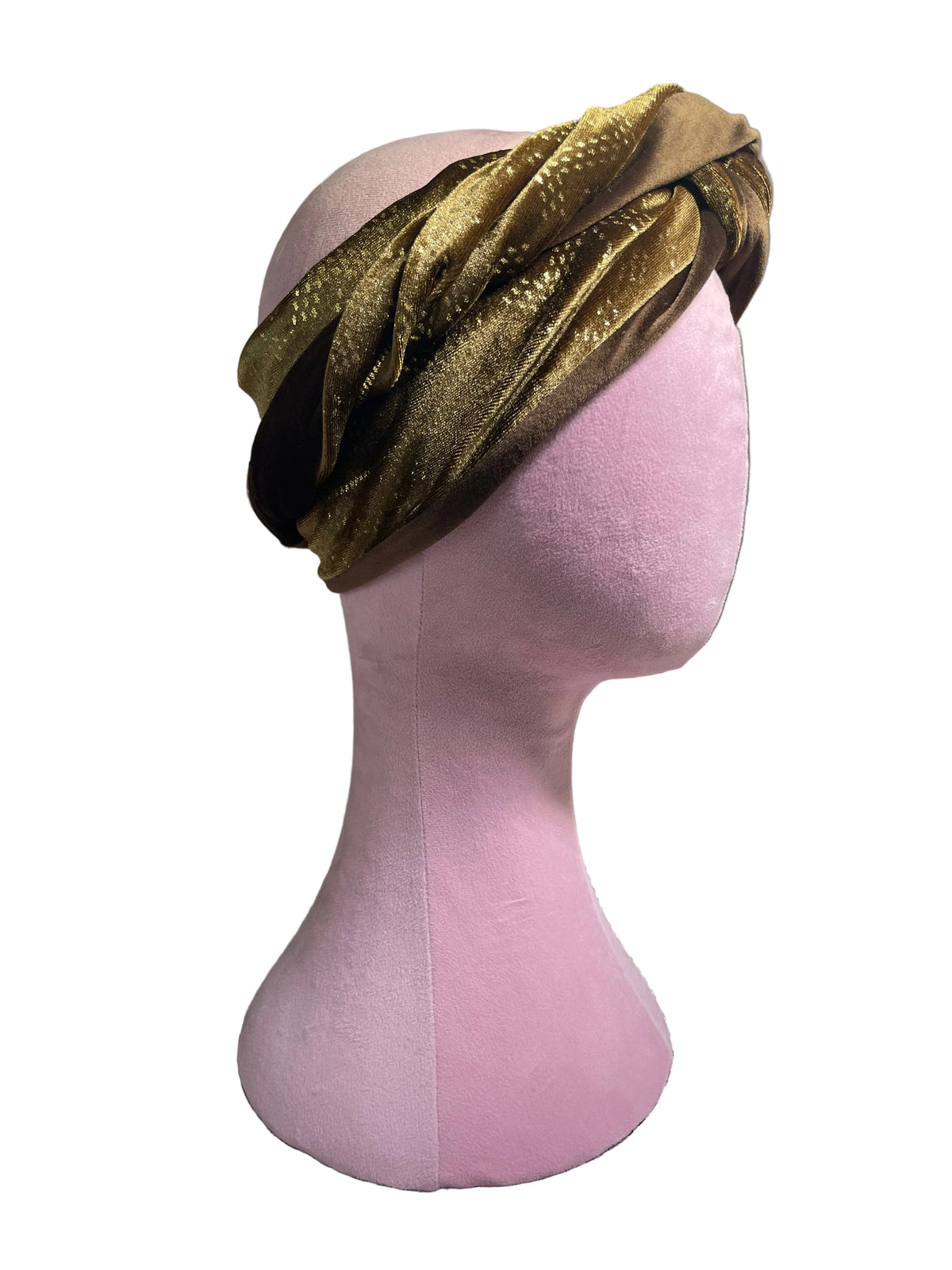 Bronze and Brown Velvet Head Wrap